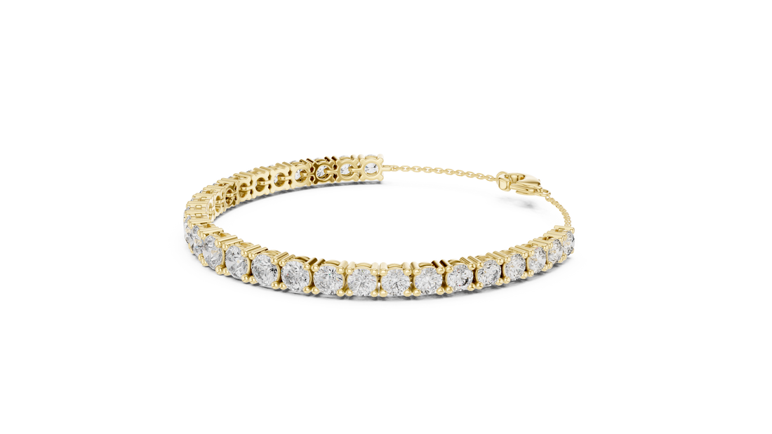 Sophisticated Diamond Tennis Bracelet | Round Cut Stones with Secure Lock | Perfect Luxury Gift Jewelry
