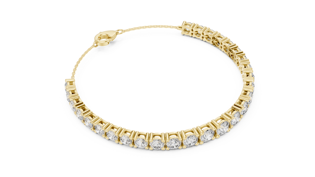Sophisticated Diamond Tennis Bracelet | Round Cut Stones with Secure Lock | Perfect Luxury Gift Jewelry