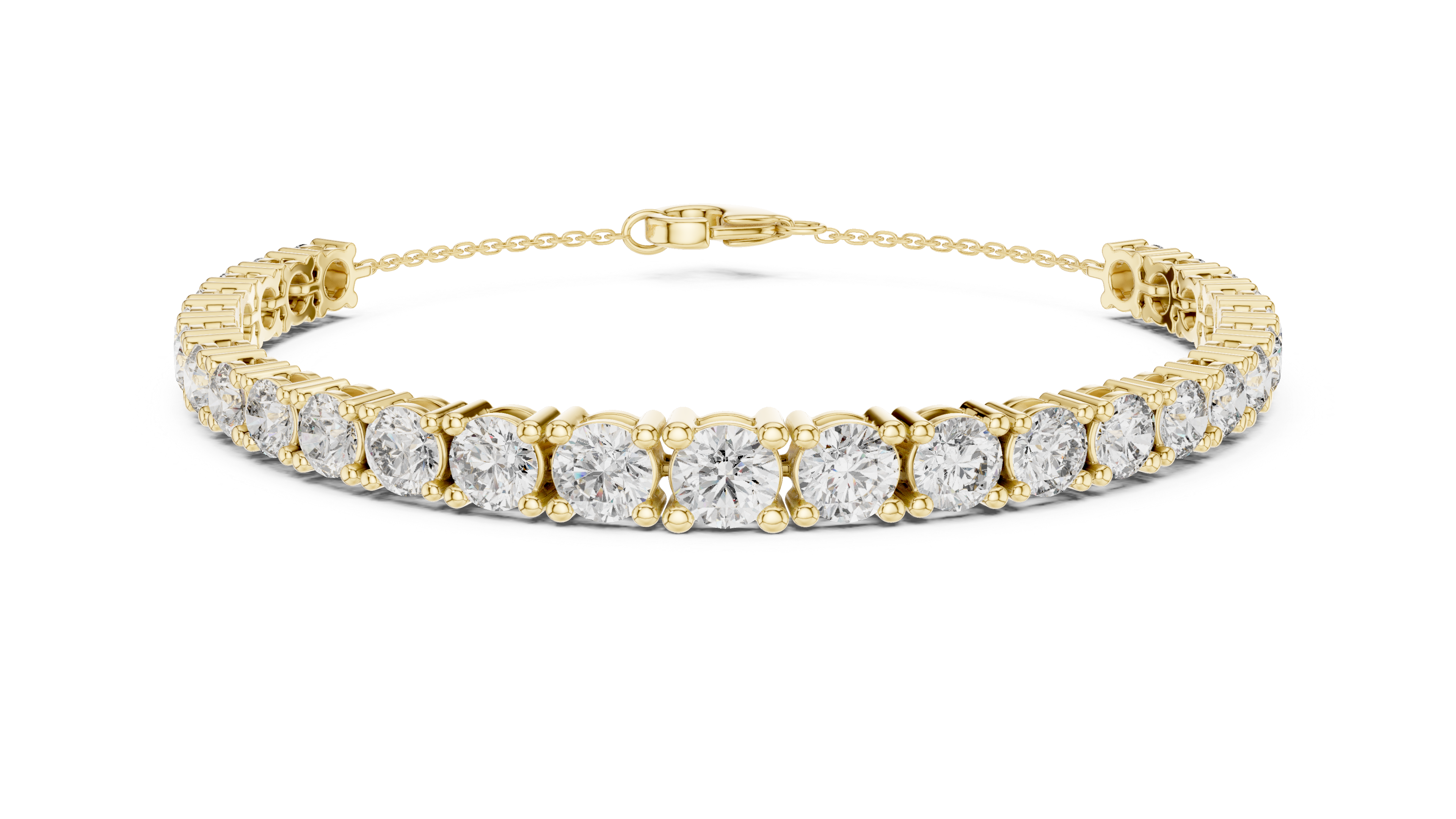 Sophisticated Diamond Tennis Bracelet | Round Cut Stones with Secure Lock | Perfect Luxury Gift Jewelry