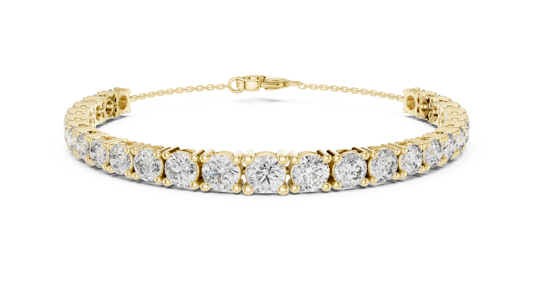 Sophisticated Diamond Tennis Bracelet | Round Cut Stones with Secure Lock | Perfect Luxury Gift Jewelry