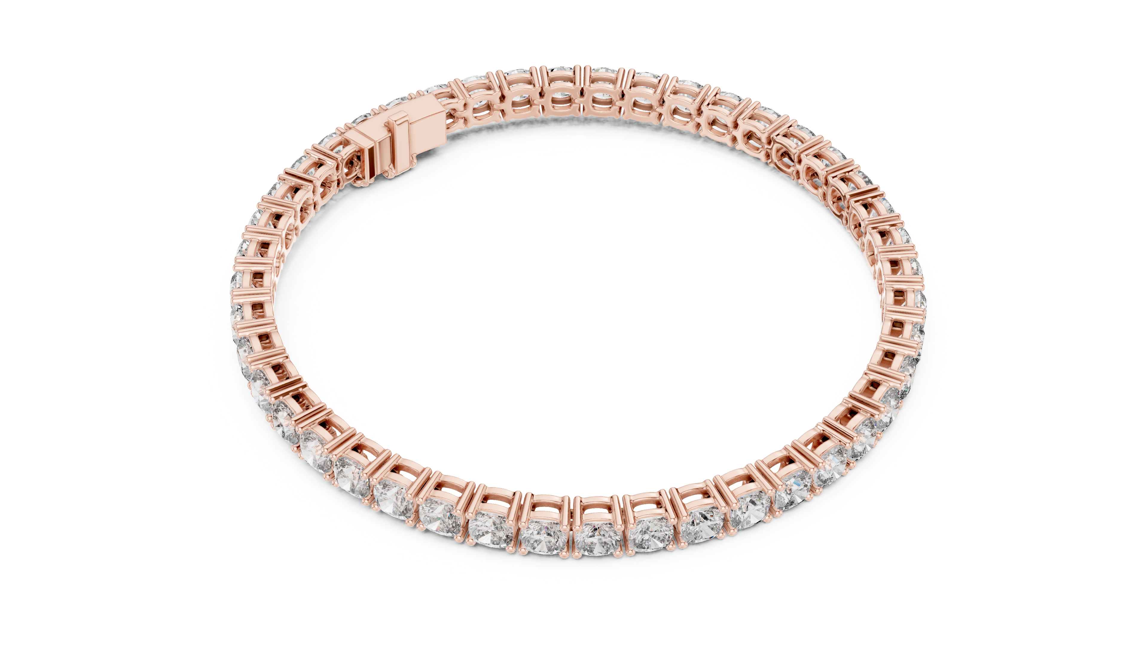 Classic Round Diamond Line Bracelet | Elegant White Gold Plated Tennis Bracelet | Gift for Wife, Girlfriend, or Mom
