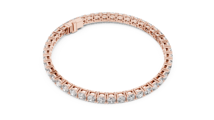 Classic Round Diamond Line Bracelet | Elegant White Gold Plated Tennis Bracelet | Gift for Wife, Girlfriend, or Mom