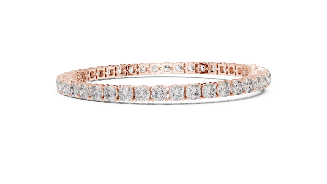 Classic Round Diamond Line Bracelet | Elegant White Gold Plated Tennis Bracelet | Gift for Wife, Girlfriend, or Mom