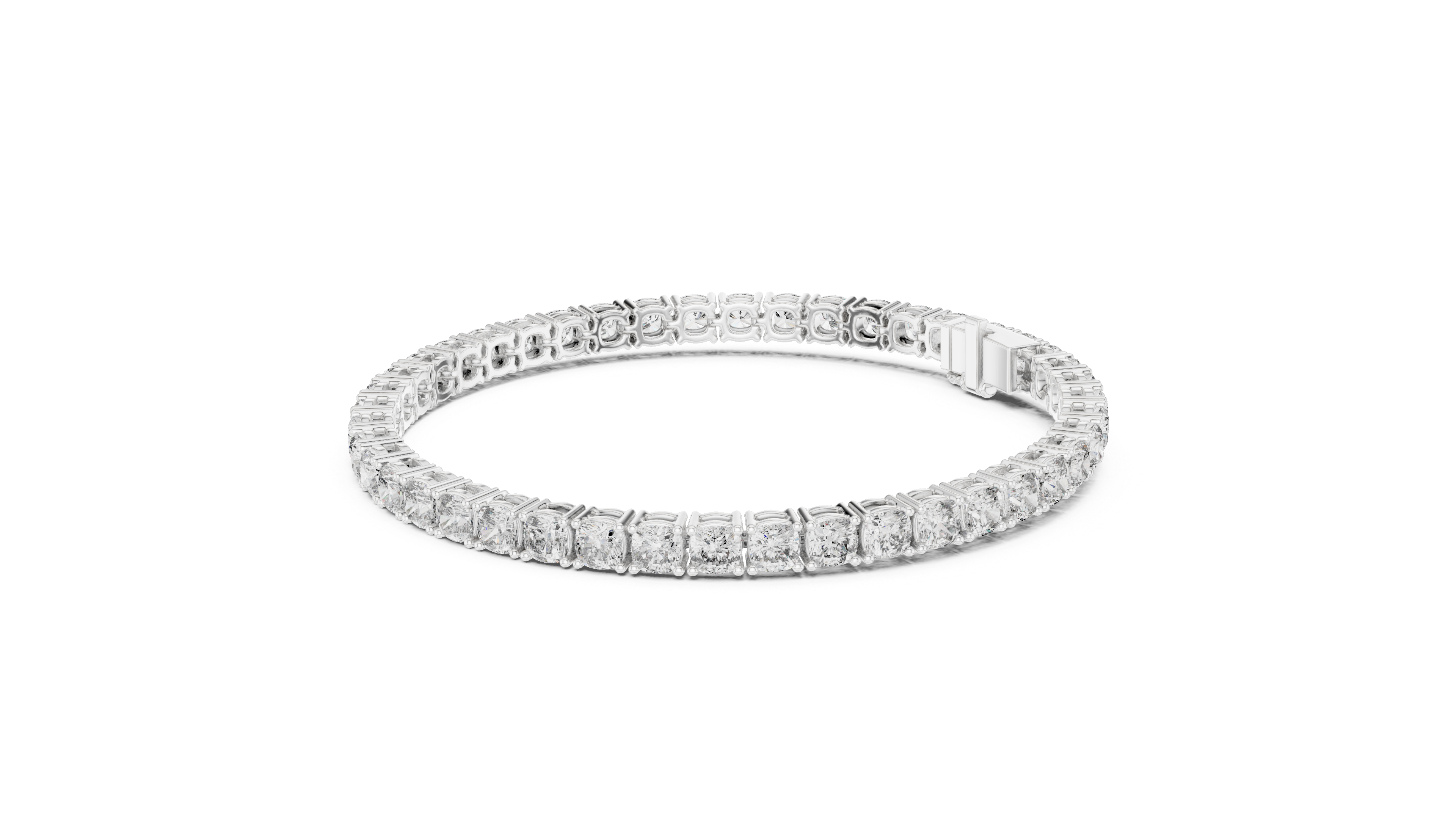 Classic Round Diamond Line Bracelet | Elegant White Gold Plated Tennis Bracelet | Gift for Wife, Girlfriend, or Mom