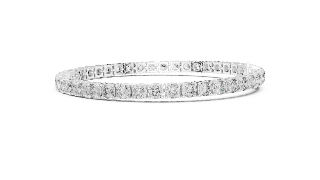 Classic Round Diamond Line Bracelet | Elegant White Gold Plated Tennis Bracelet | Gift for Wife, Girlfriend, or Mom