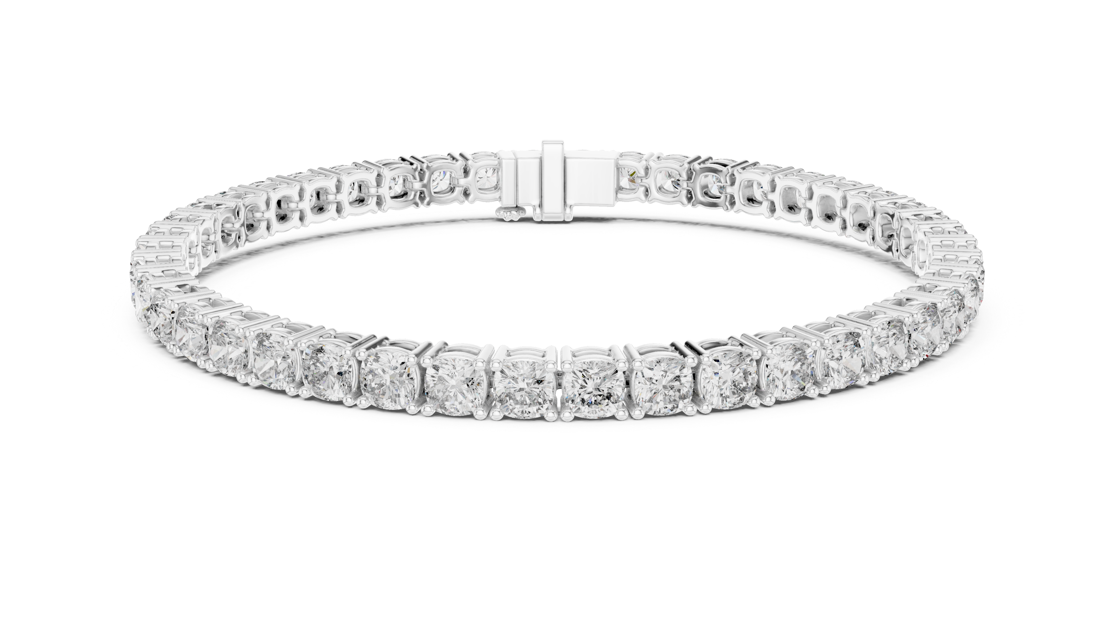 Classic Round Diamond Line Bracelet | Elegant White Gold Plated Tennis Bracelet | Gift for Wife, Girlfriend, or Mom