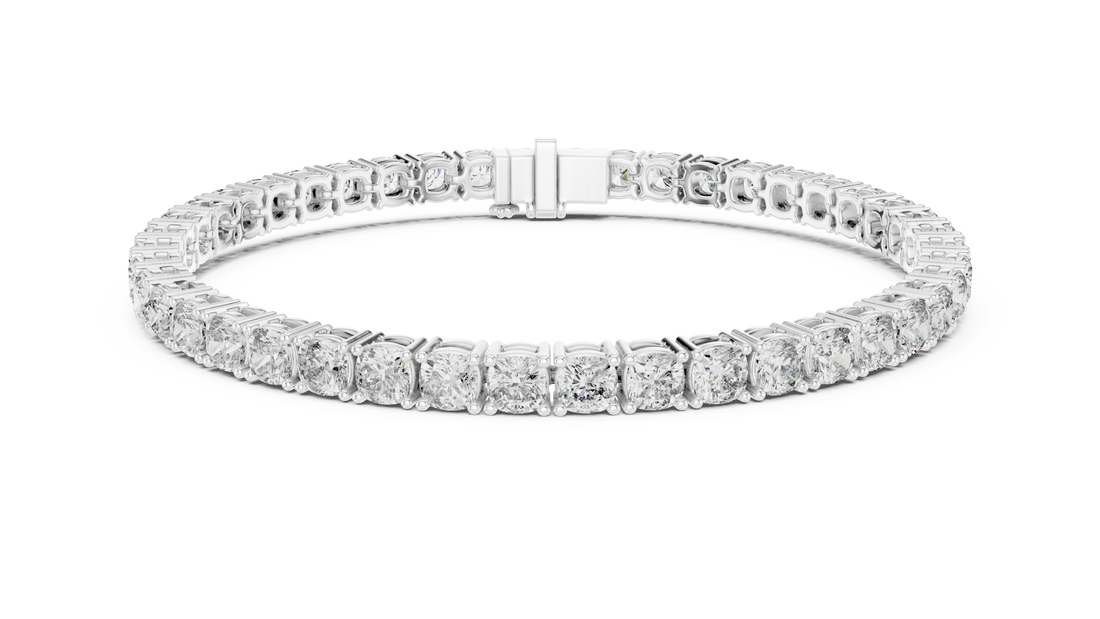 Classic Round Diamond Line Bracelet | Elegant White Gold Plated Tennis Bracelet | Gift for Wife, Girlfriend, or Mom