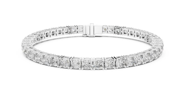 Classic Round Diamond Line Bracelet | Elegant White Gold Plated Tennis Bracelet | Gift for Wife, Girlfriend, or Mom