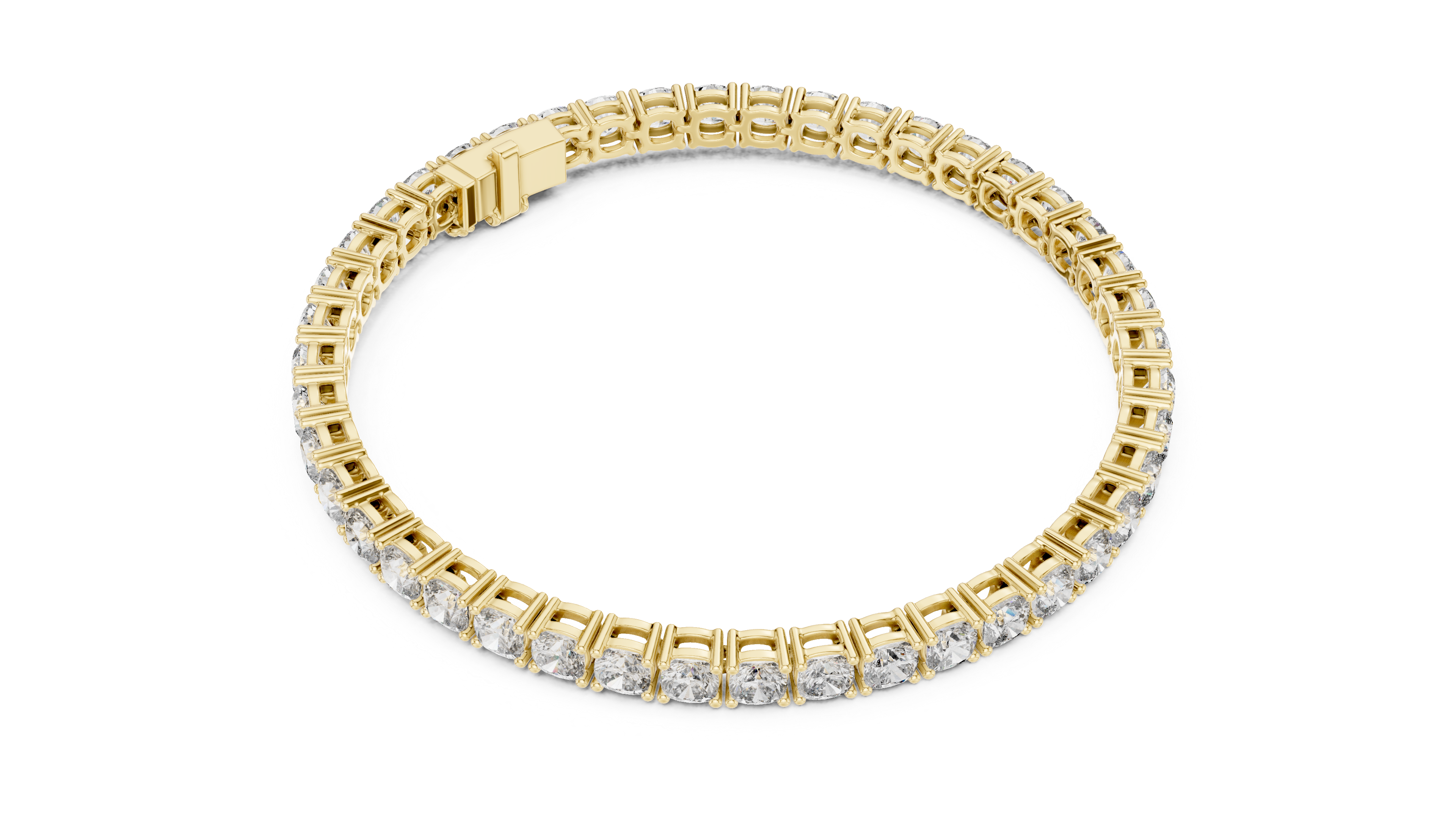 Classic Round Diamond Line Bracelet | Elegant White Gold Plated Tennis Bracelet | Gift for Wife, Girlfriend, or Mom