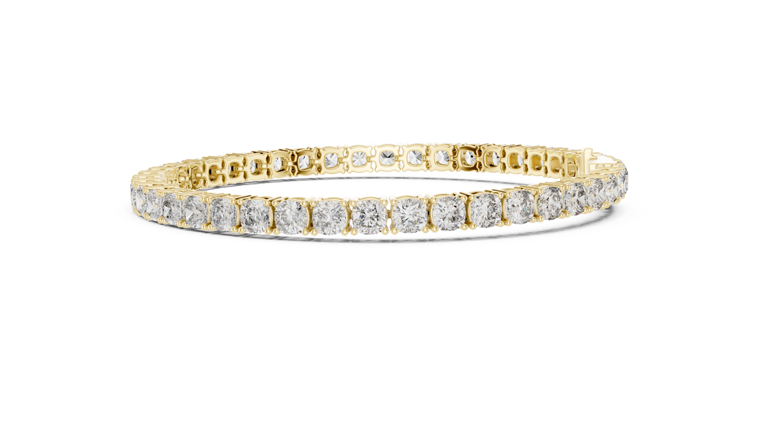 Classic Round Diamond Line Bracelet | Elegant White Gold Plated Tennis Bracelet | Gift for Wife, Girlfriend, or Mom