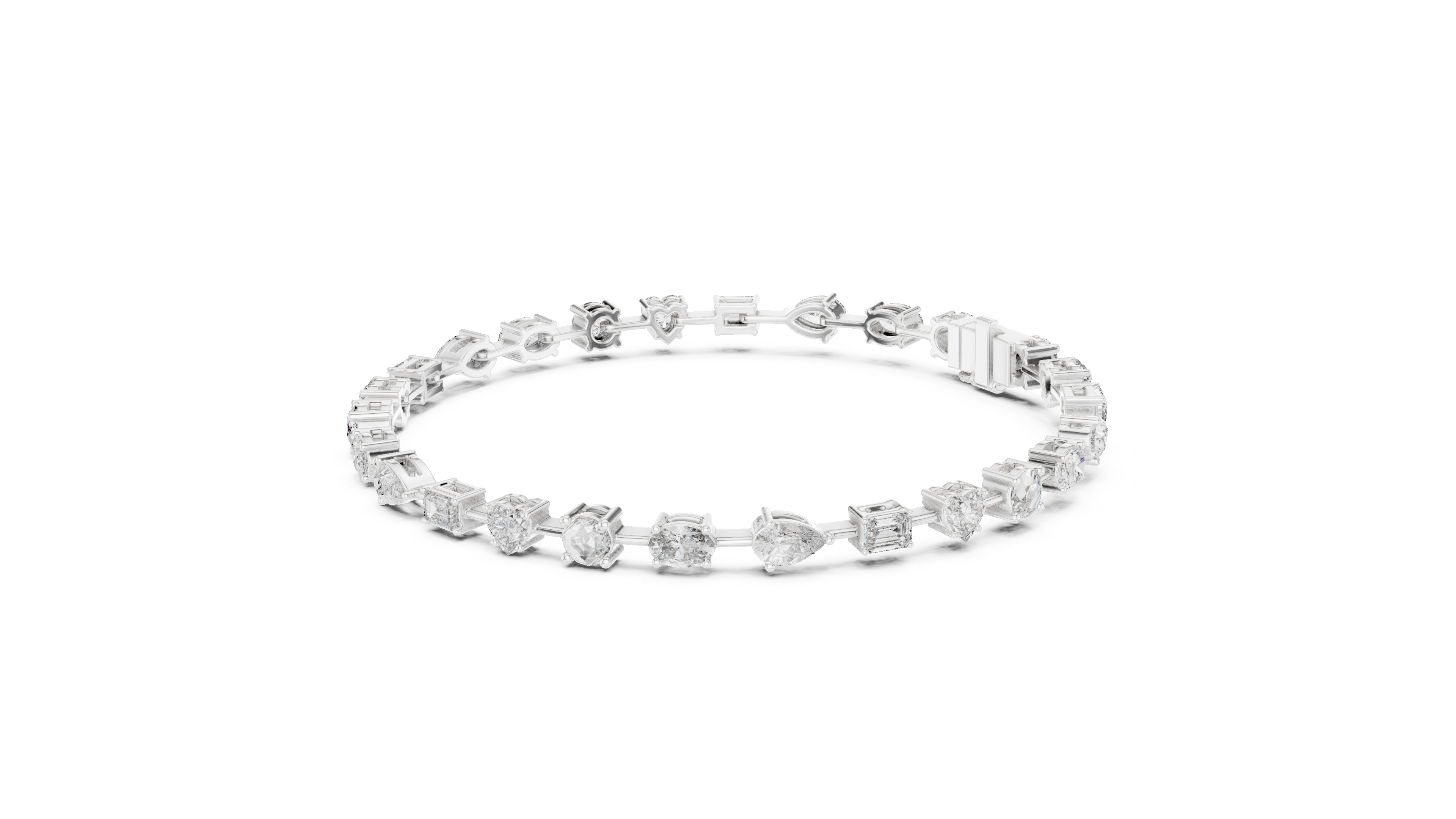 Stunning Mixed Shape Diamond Bracelet | Rose Gold Plated Tennis Chain | Modern Luxury Jewelry for Women