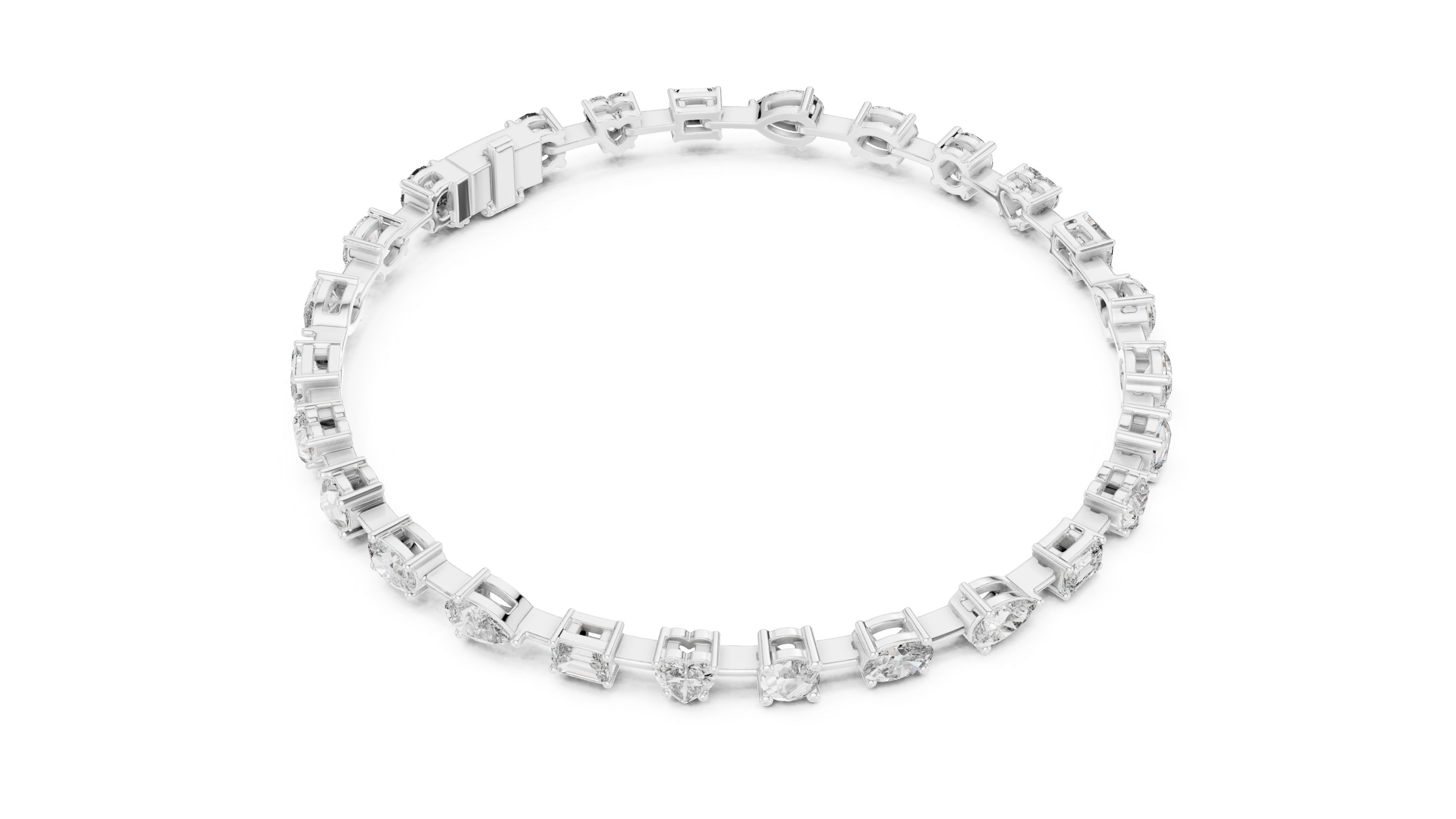 Stunning Mixed Shape Diamond Bracelet | Rose Gold Plated Tennis Chain | Modern Luxury Jewelry for Women