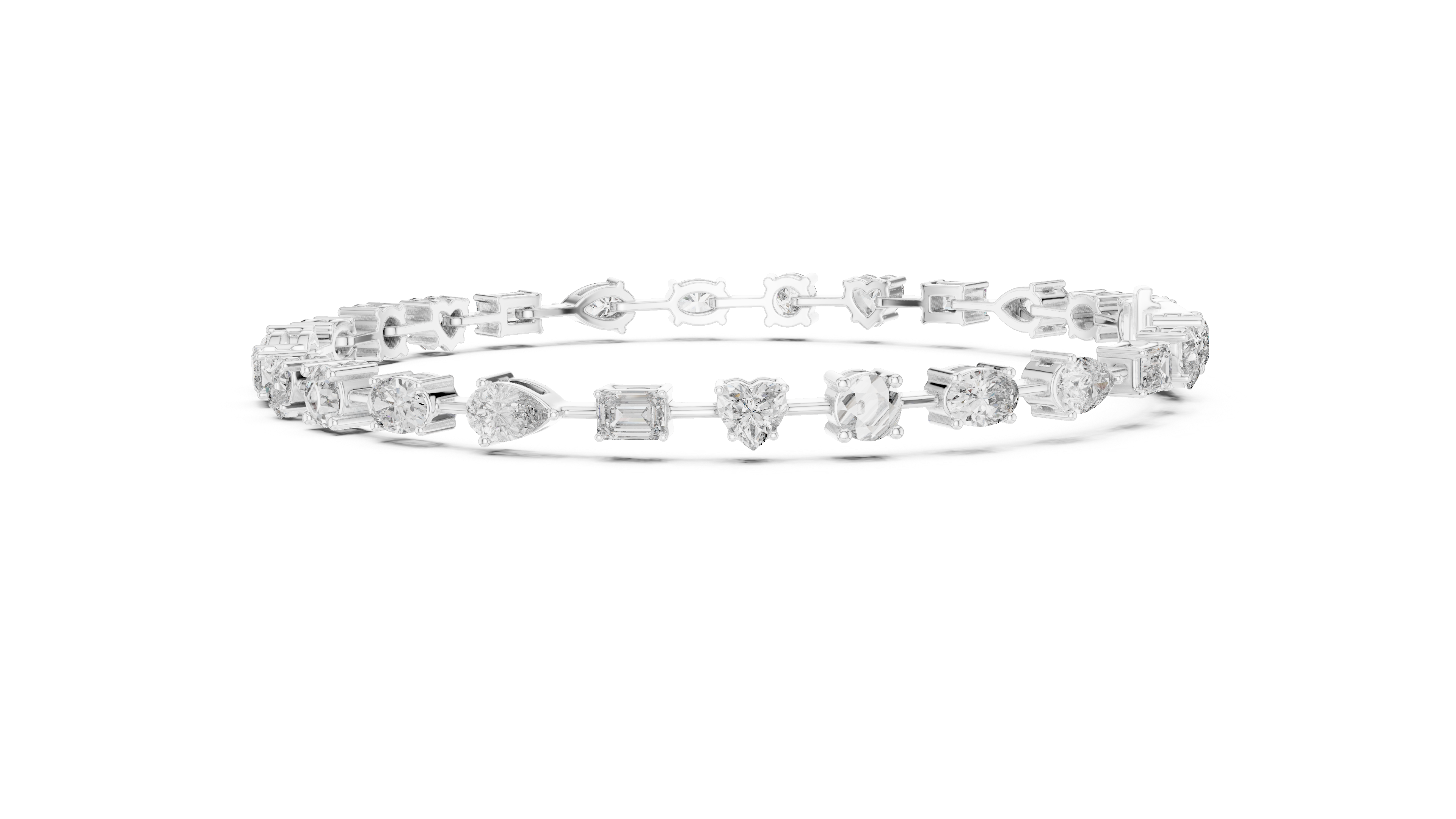 Stunning Mixed Shape Diamond Bracelet | Rose Gold Plated Tennis Chain | Modern Luxury Jewelry for Women