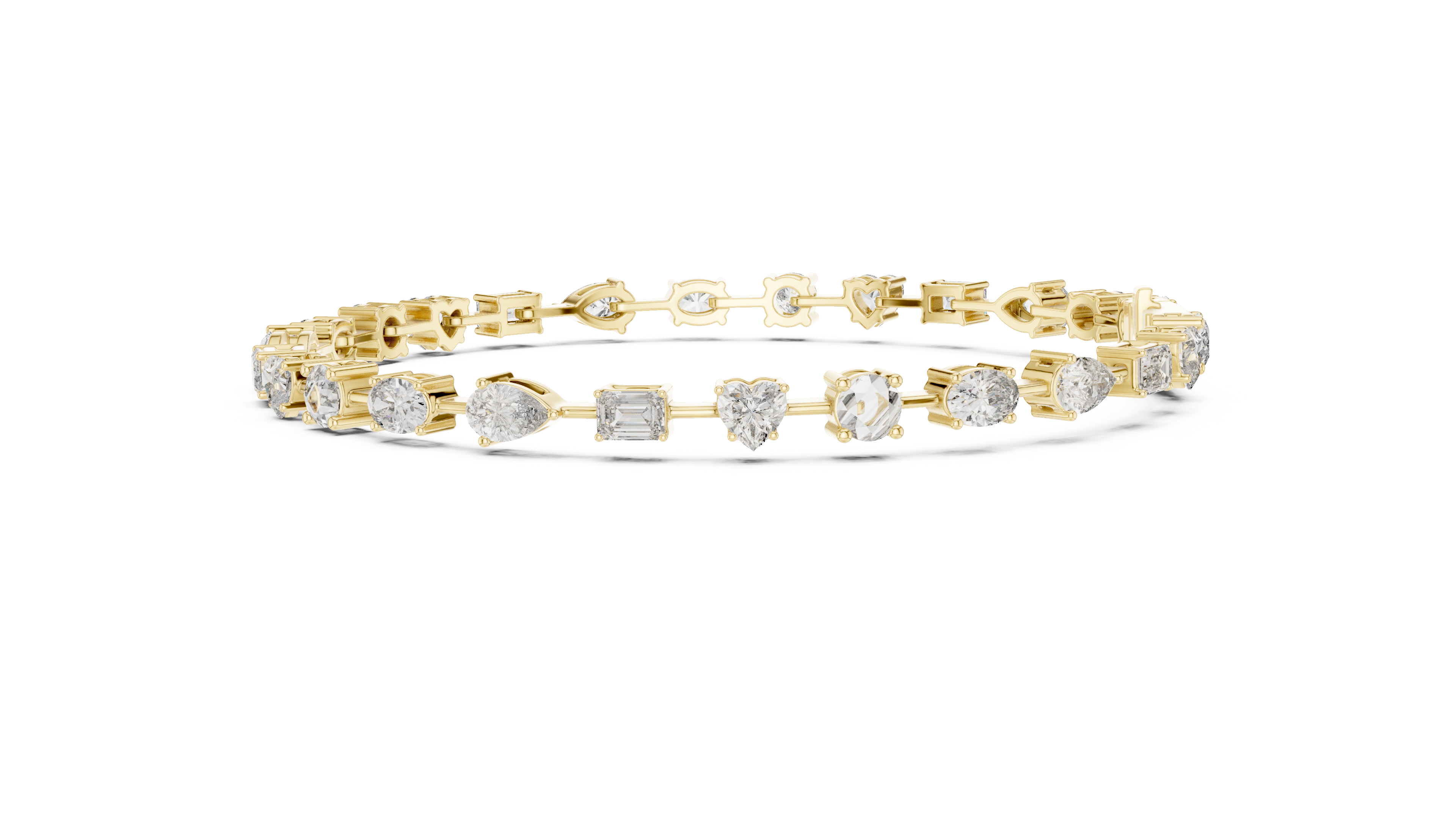 Stunning Mixed Shape Diamond Bracelet | Rose Gold Plated Tennis Chain | Modern Luxury Jewelry for Women