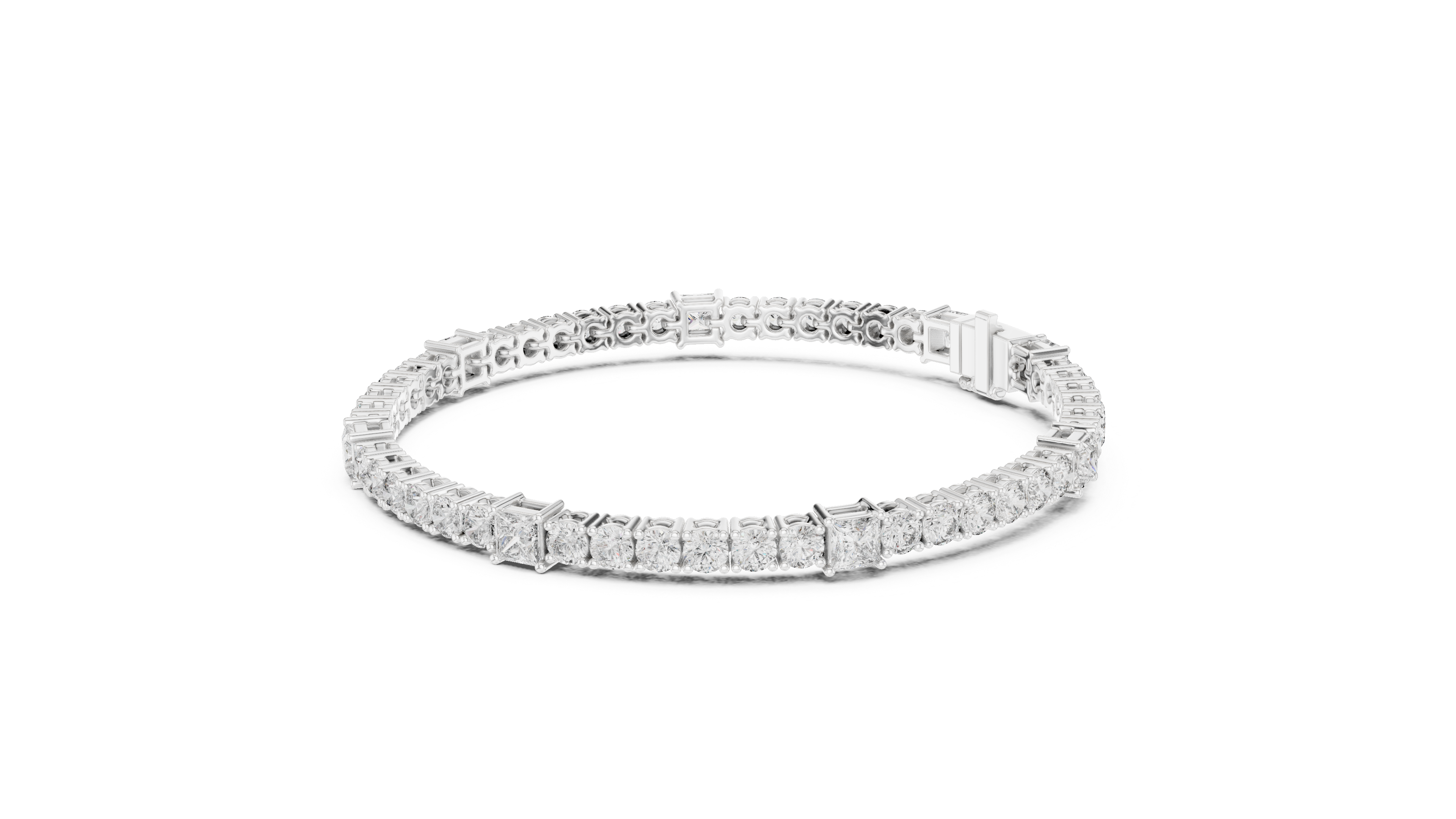 Premium Rose Gold Diamond Tennis Bracelet | Round Pear & Princess Cut Stones | Sophisticated Fine Jewelry Look