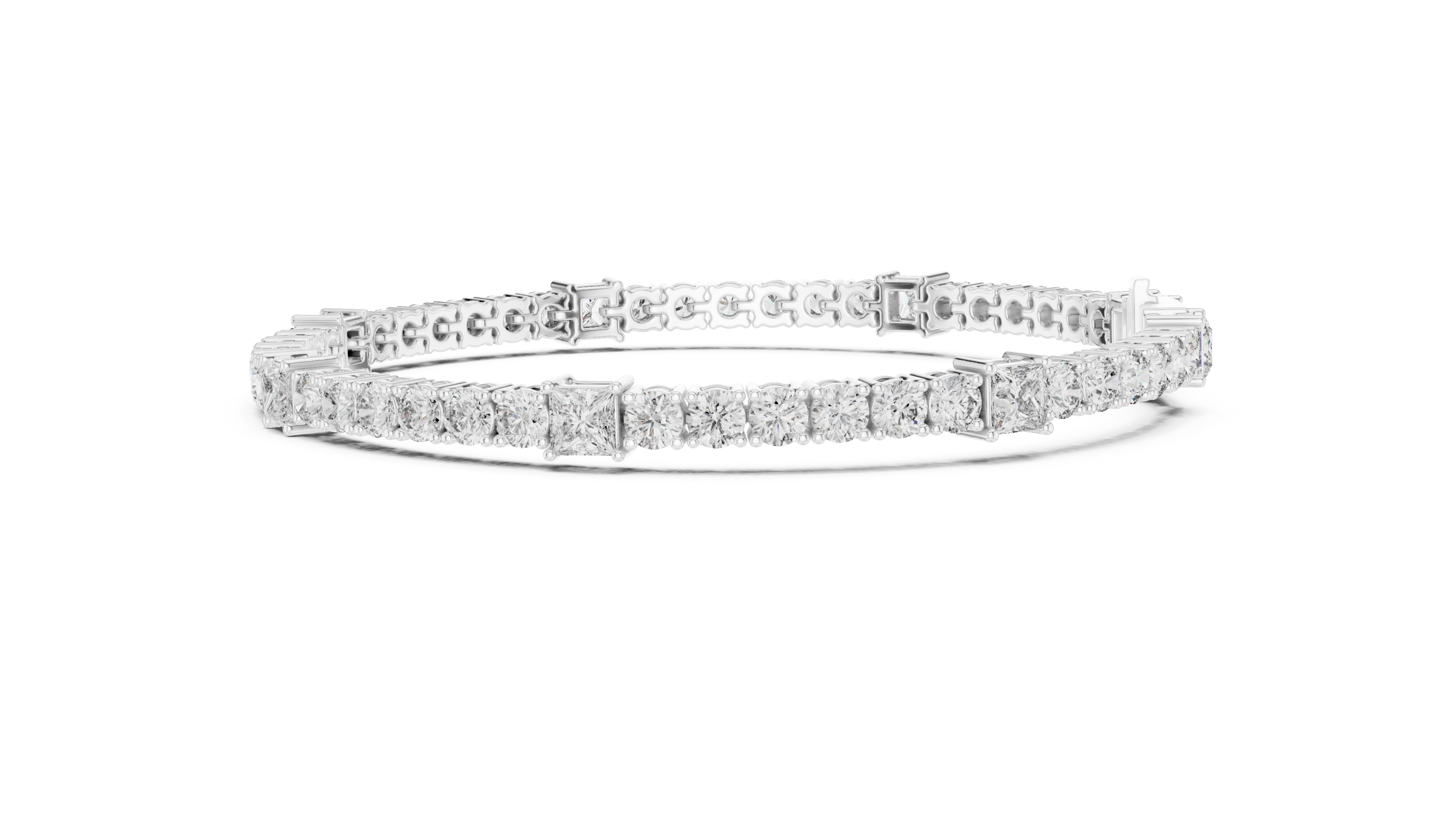Premium Rose Gold Diamond Tennis Bracelet | Round Pear & Princess Cut Stones | Sophisticated Fine Jewelry Look