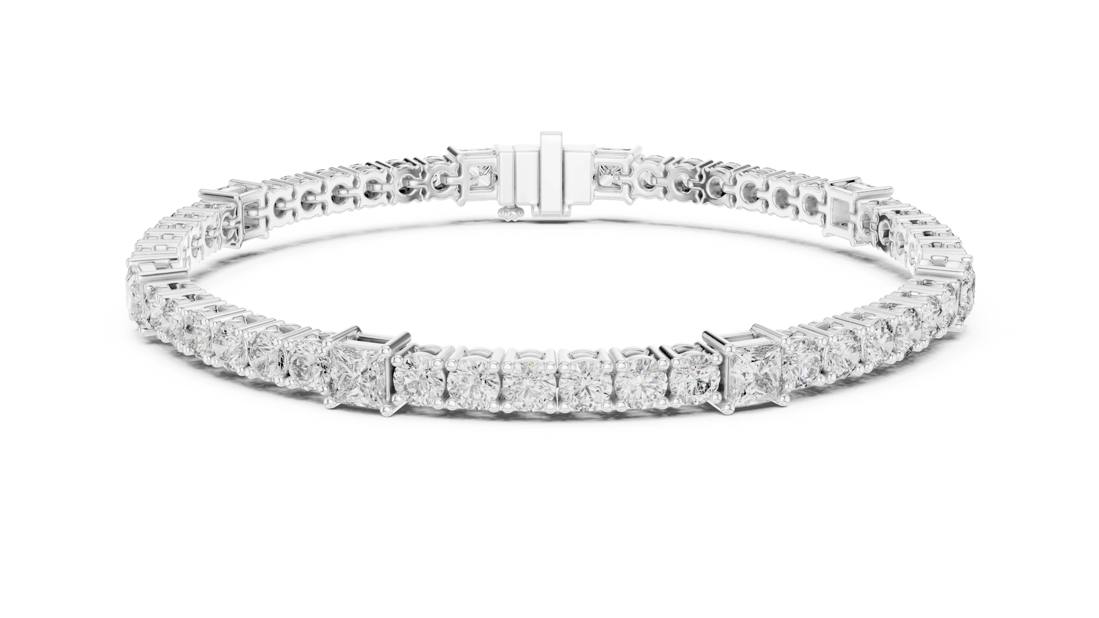 Premium Rose Gold Diamond Tennis Bracelet | Round Pear & Princess Cut Stones | Sophisticated Fine Jewelry Look