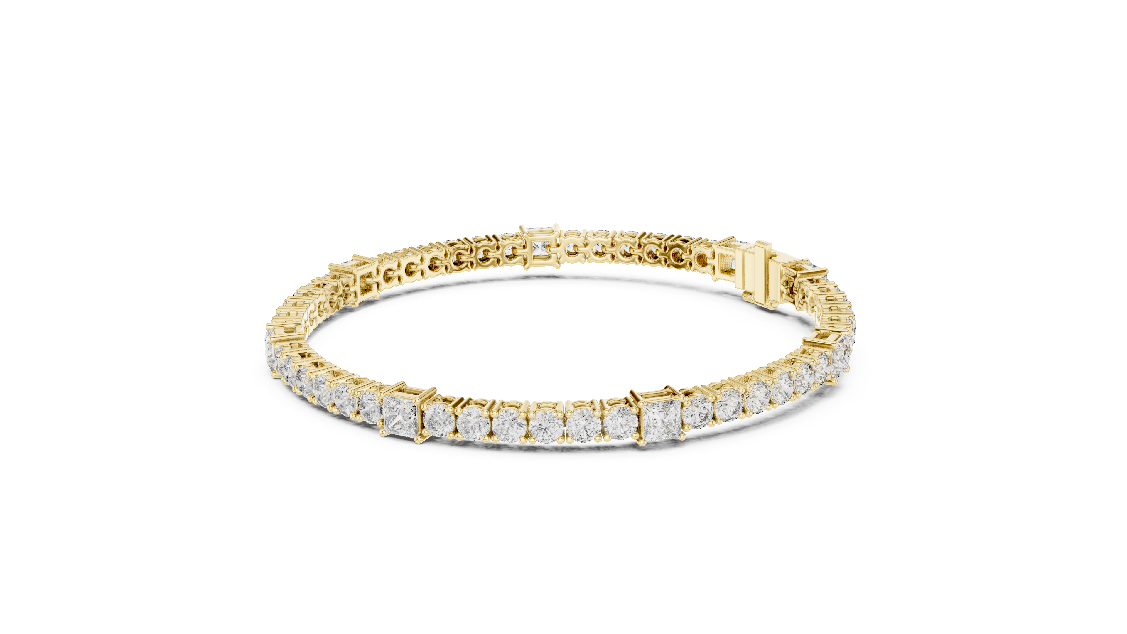 Premium Rose Gold Diamond Tennis Bracelet | Round Pear & Princess Cut Stones | Sophisticated Fine Jewelry Look