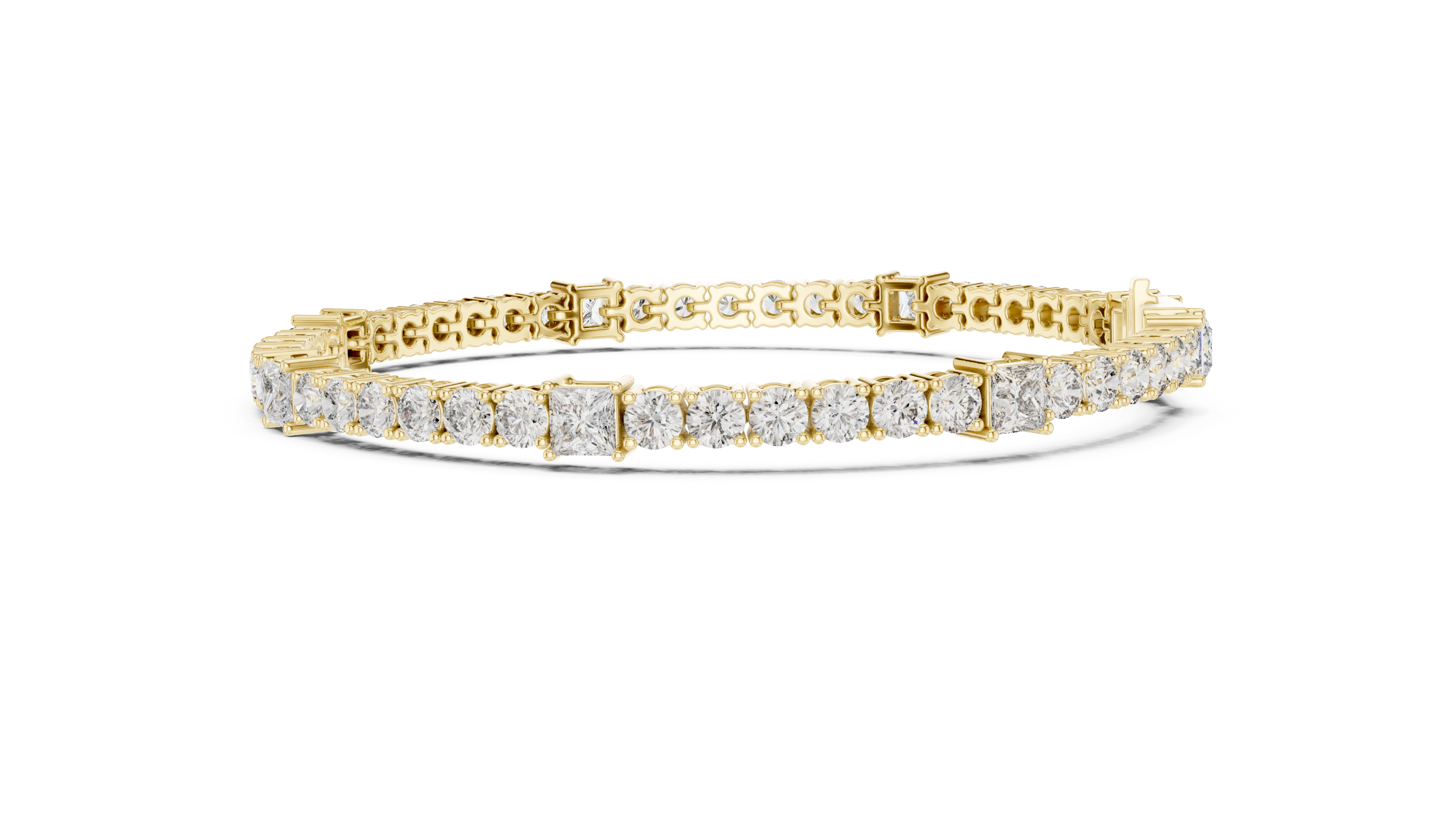 Premium Rose Gold Diamond Tennis Bracelet | Round Pear & Princess Cut Stones | Sophisticated Fine Jewelry Look