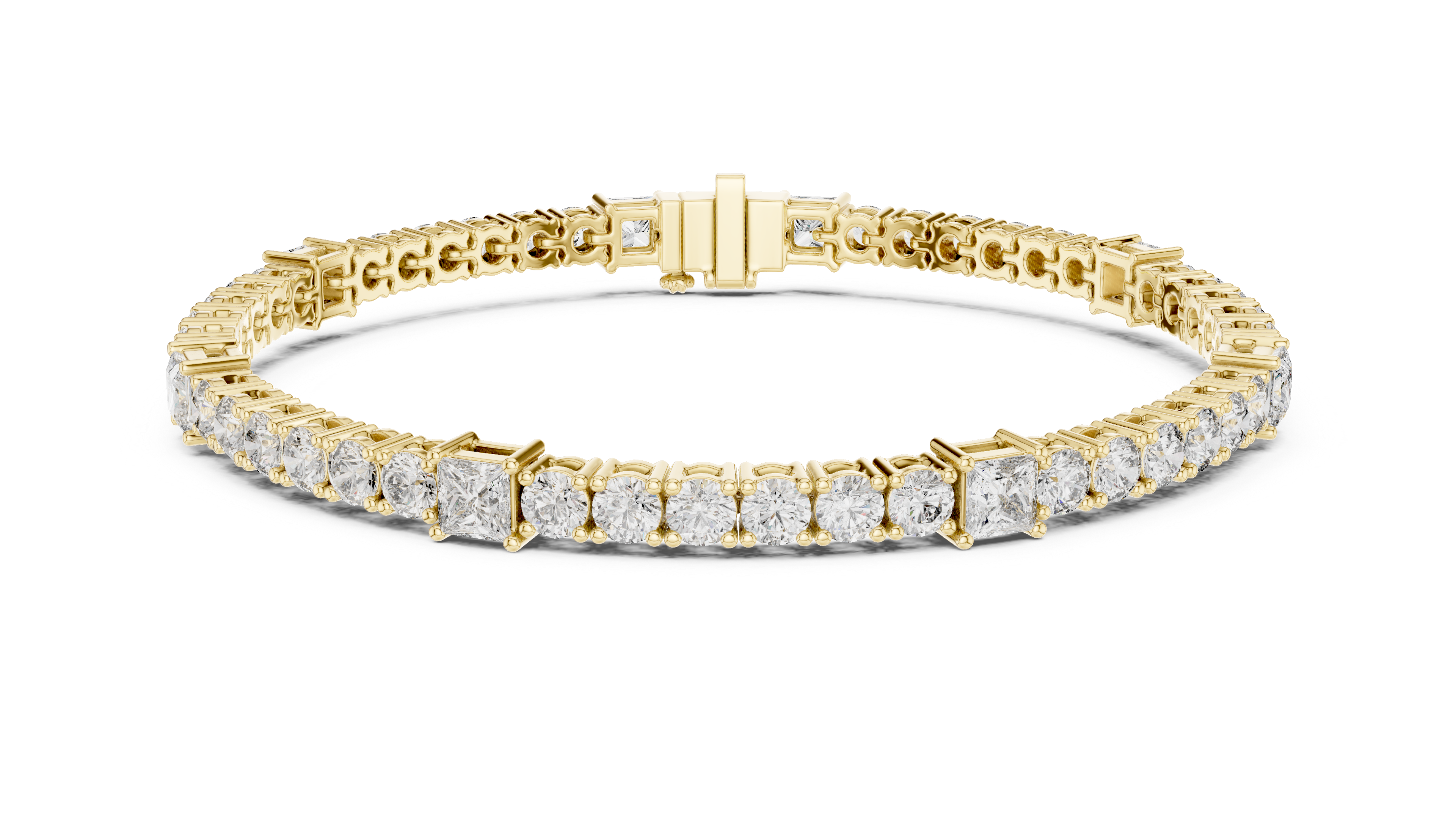 Premium Rose Gold Diamond Tennis Bracelet | Round Pear & Princess Cut Stones | Sophisticated Fine Jewelry Look