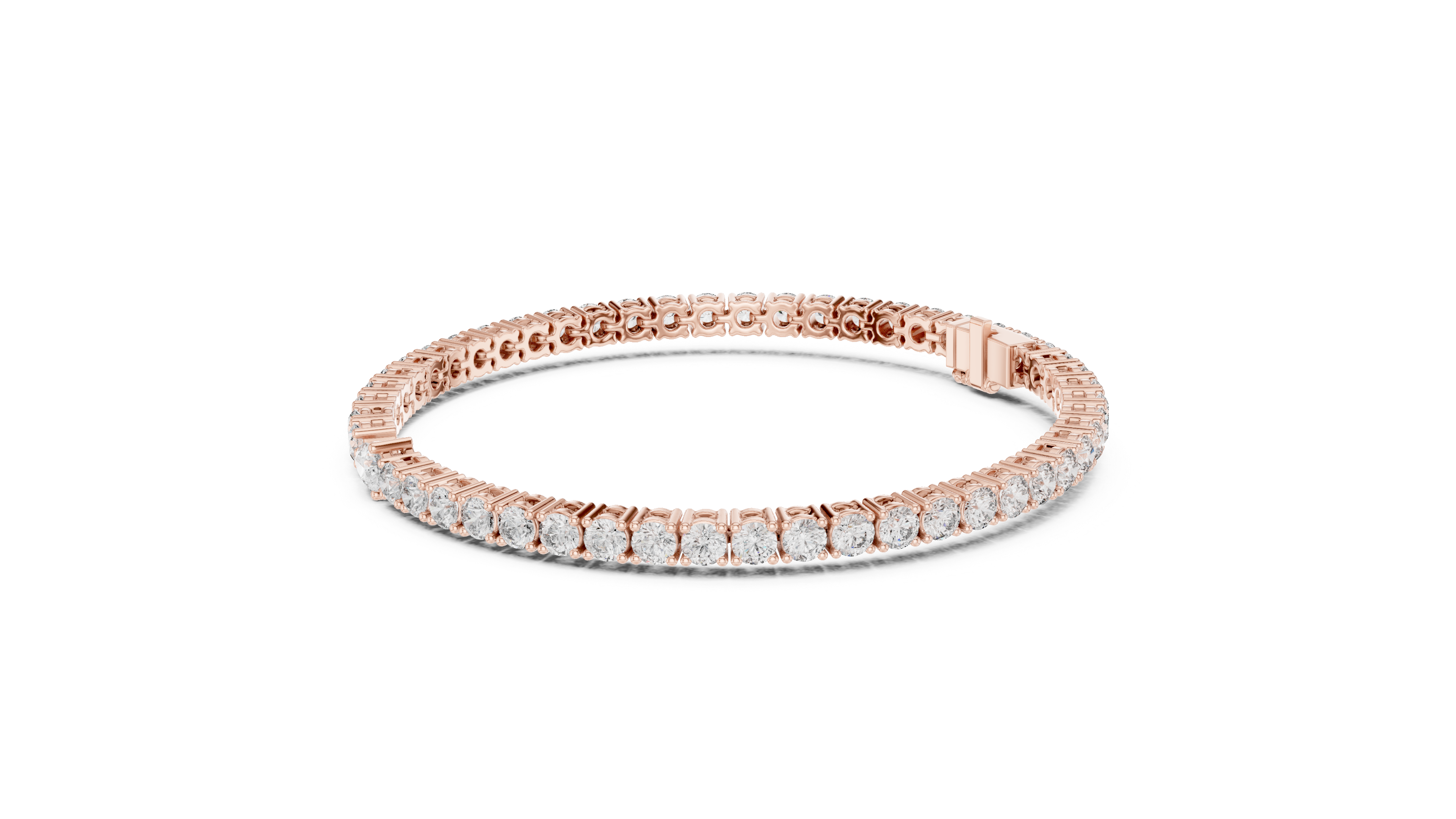Designer Diamond Tennis Bracelet | Mixed Shape Stones in Rose Gold Plated Setting | Premium Wedding & Party Jewelry