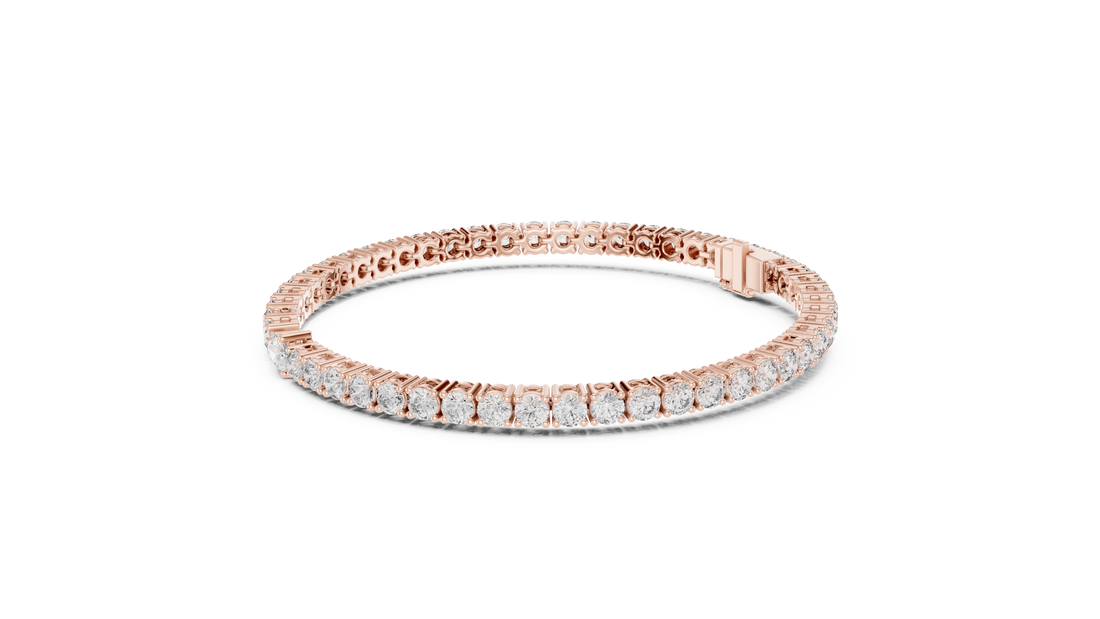 Designer Diamond Tennis Bracelet | Mixed Shape Stones in Rose Gold Plated Setting | Premium Wedding & Party Jewelry