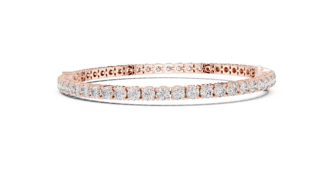 Designer Diamond Tennis Bracelet | Mixed Shape Stones in Rose Gold Plated Setting | Premium Wedding & Party Jewelry