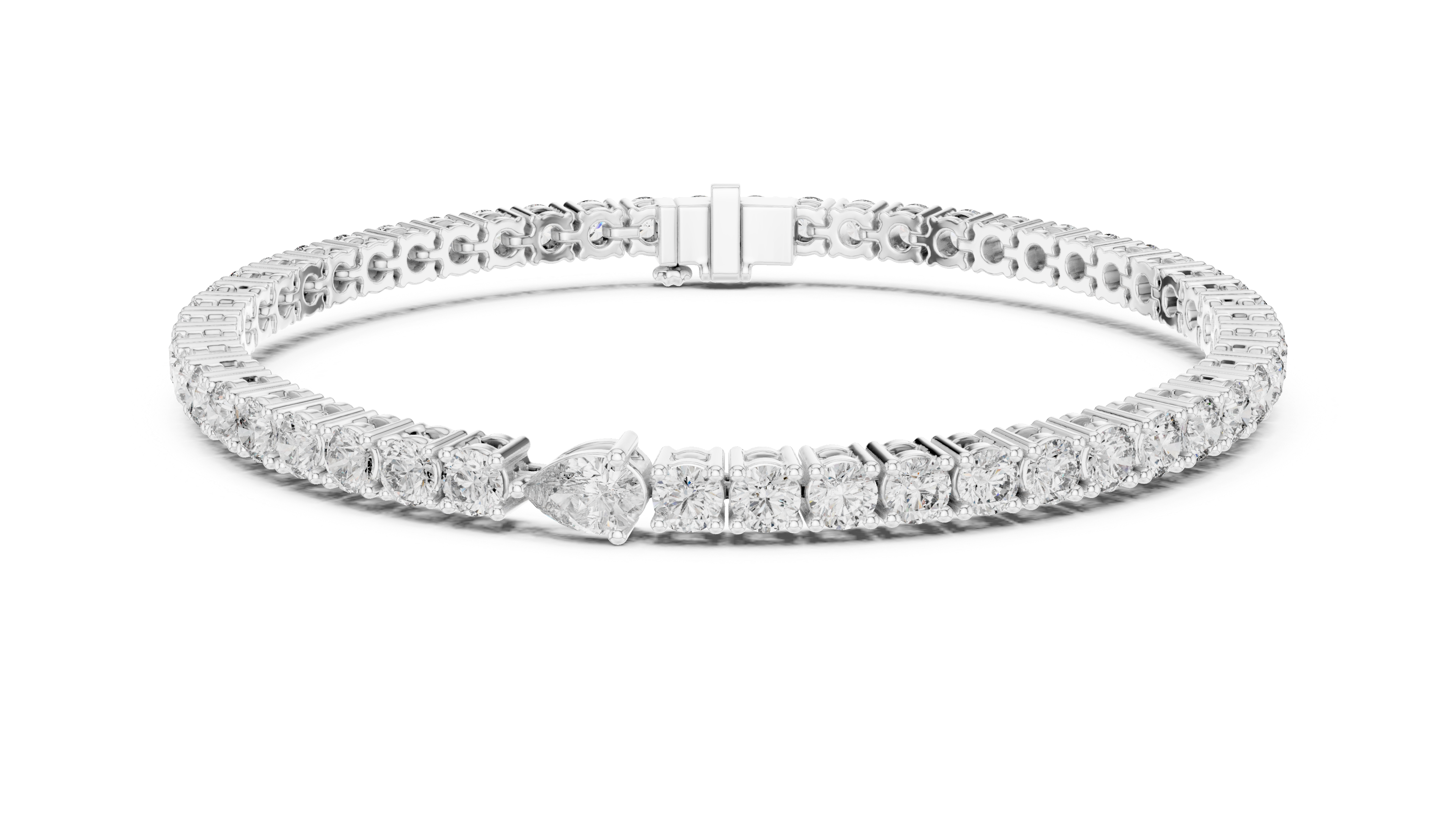 Designer Diamond Tennis Bracelet | Mixed Shape Stones in Rose Gold Plated Setting | Premium Wedding & Party Jewelry