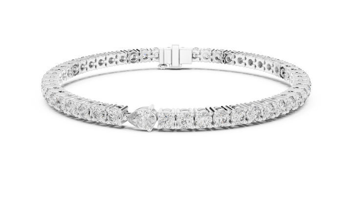 Designer Diamond Tennis Bracelet | Mixed Shape Stones in Rose Gold Plated Setting | Premium Wedding & Party Jewelry