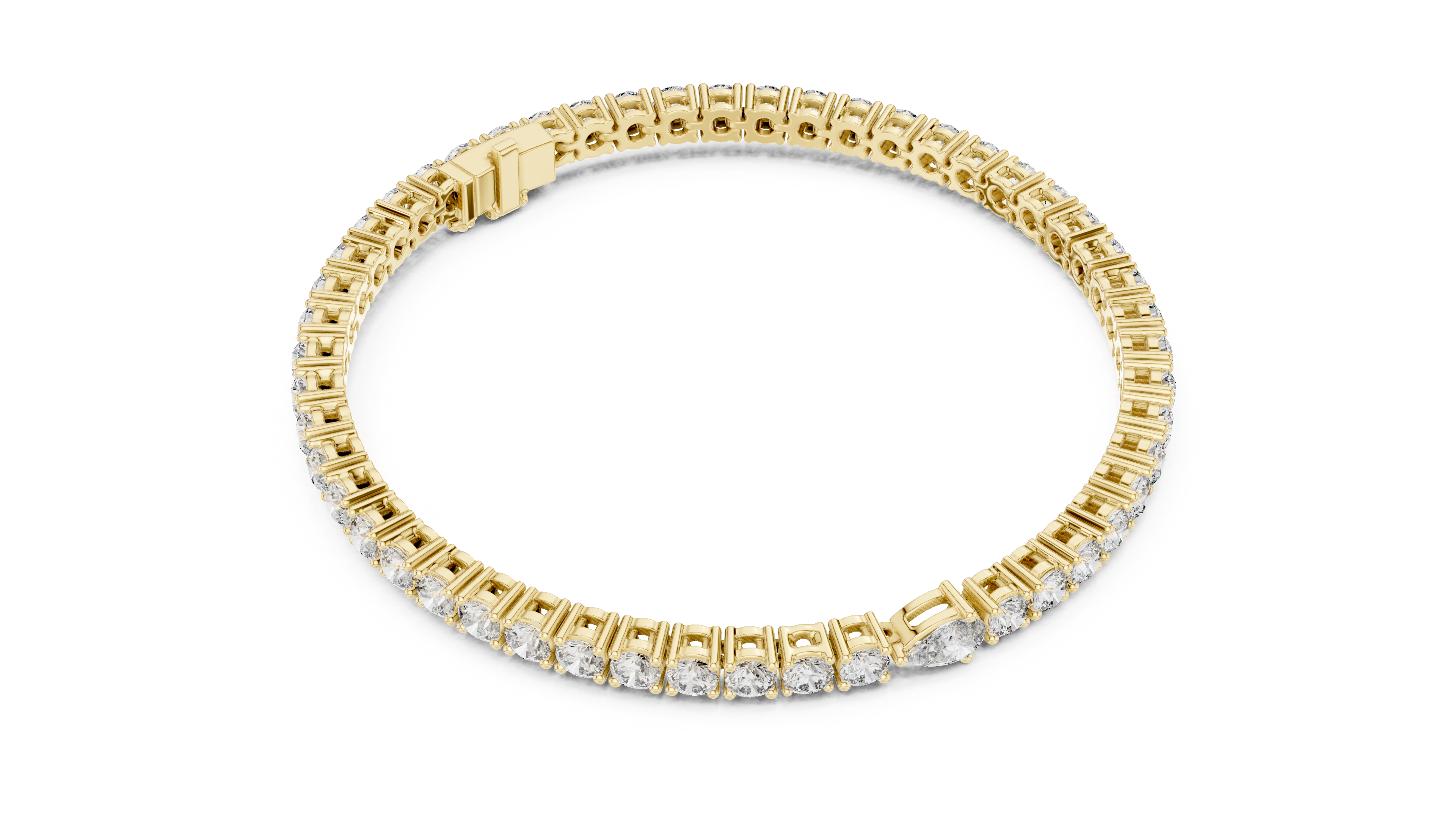 Designer Diamond Tennis Bracelet | Mixed Shape Stones in Rose Gold Plated Setting | Premium Wedding & Party Jewelry