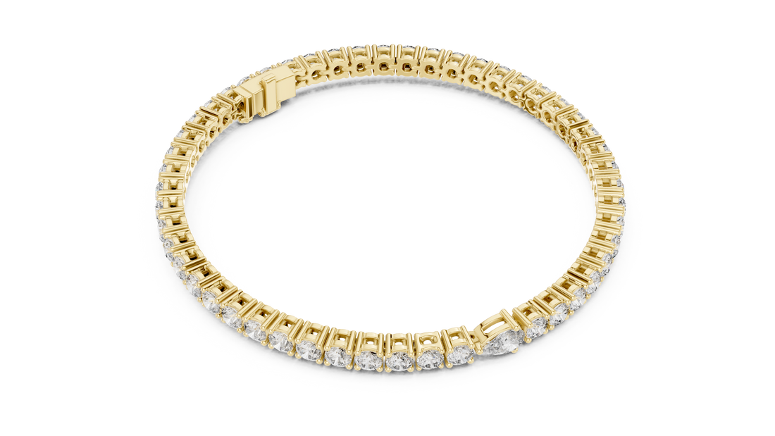 Designer Diamond Tennis Bracelet | Mixed Shape Stones in Rose Gold Plated Setting | Premium Wedding & Party Jewelry