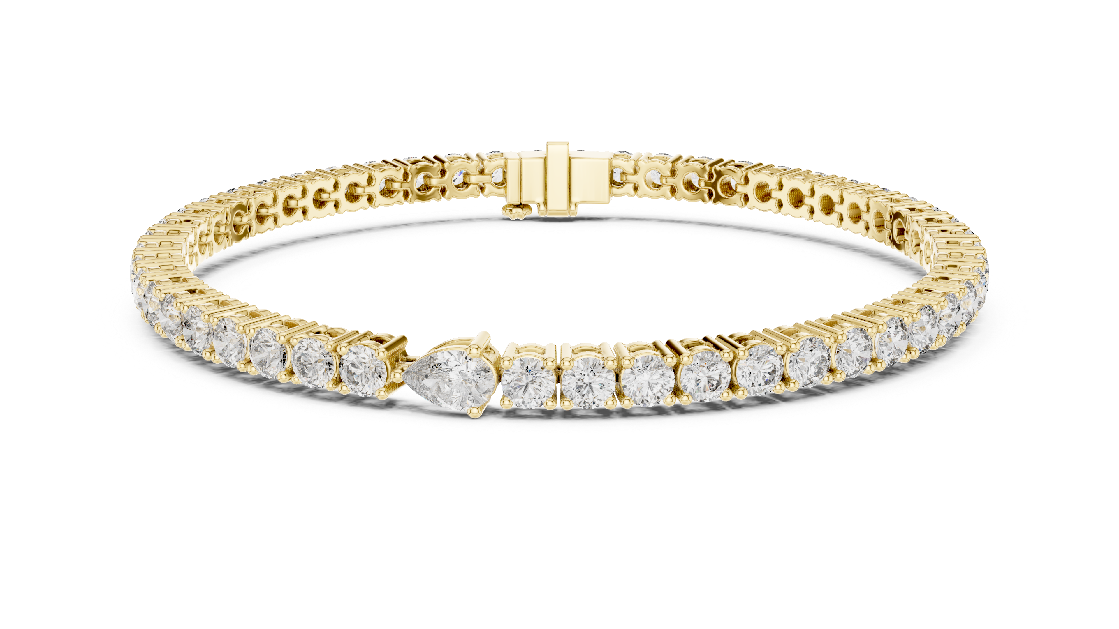 Designer Diamond Tennis Bracelet | Mixed Shape Stones in Rose Gold Plated Setting | Premium Wedding & Party Jewelry