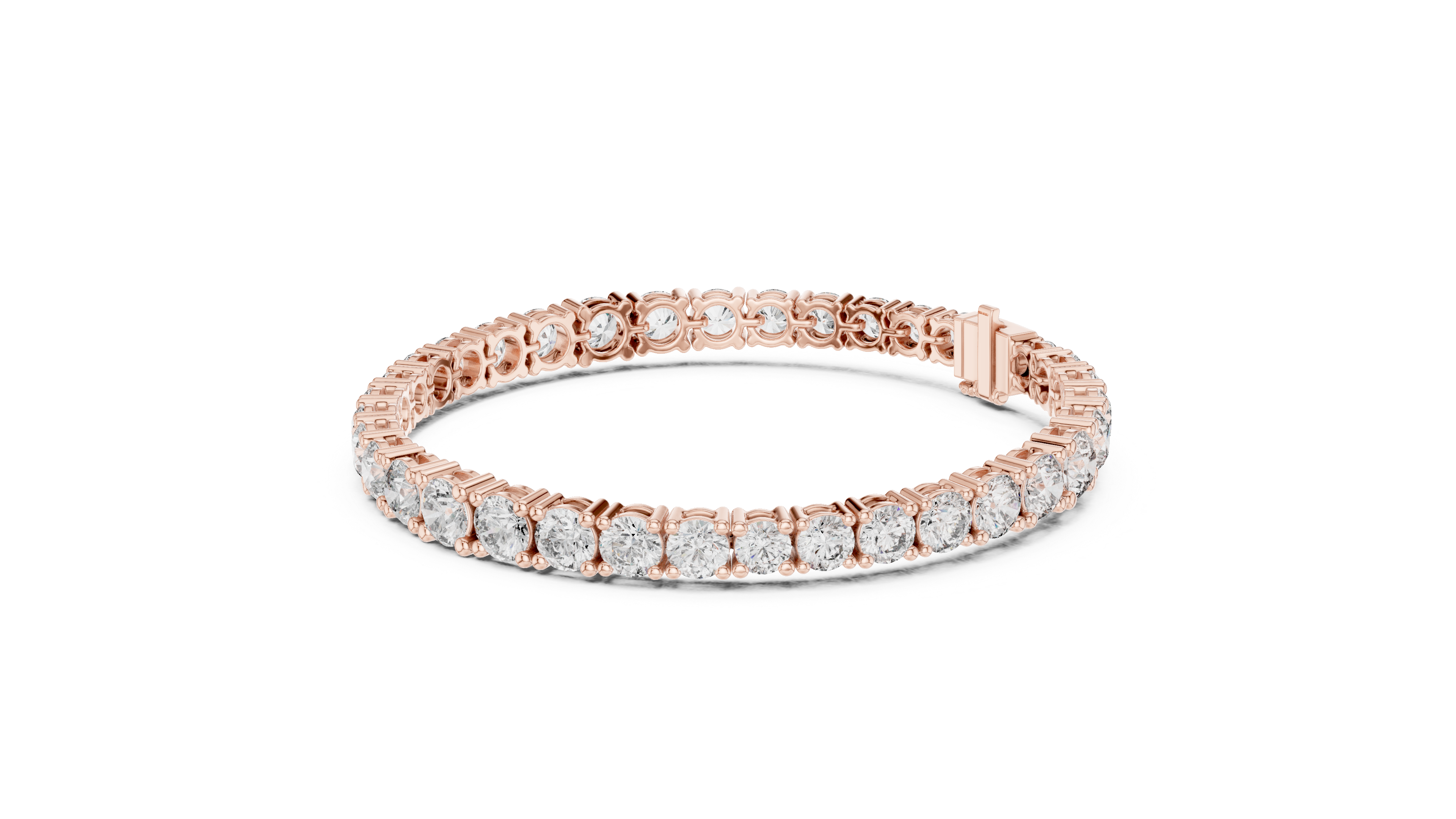 Fine Diamond Bracelet for Women | Round Shapes in White Gold Plated Setting | Elegant & Lightweight Wrist Accessory