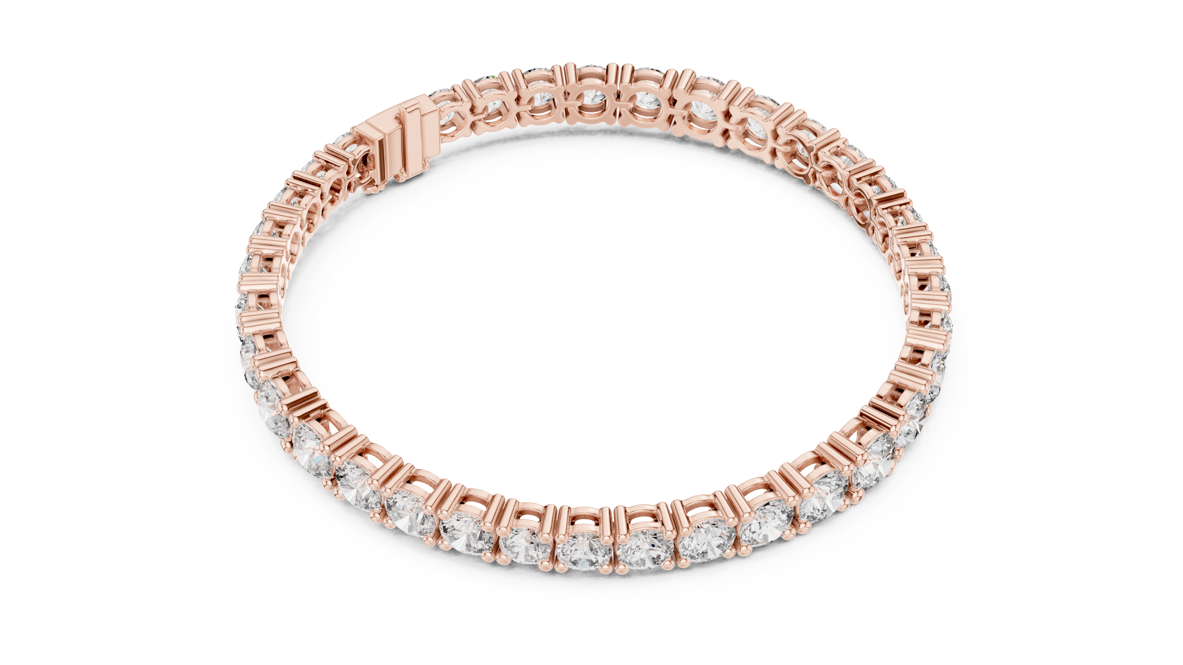 Fine Diamond Bracelet for Women | Round Shapes in White Gold Plated Setting | Elegant & Lightweight Wrist Accessory