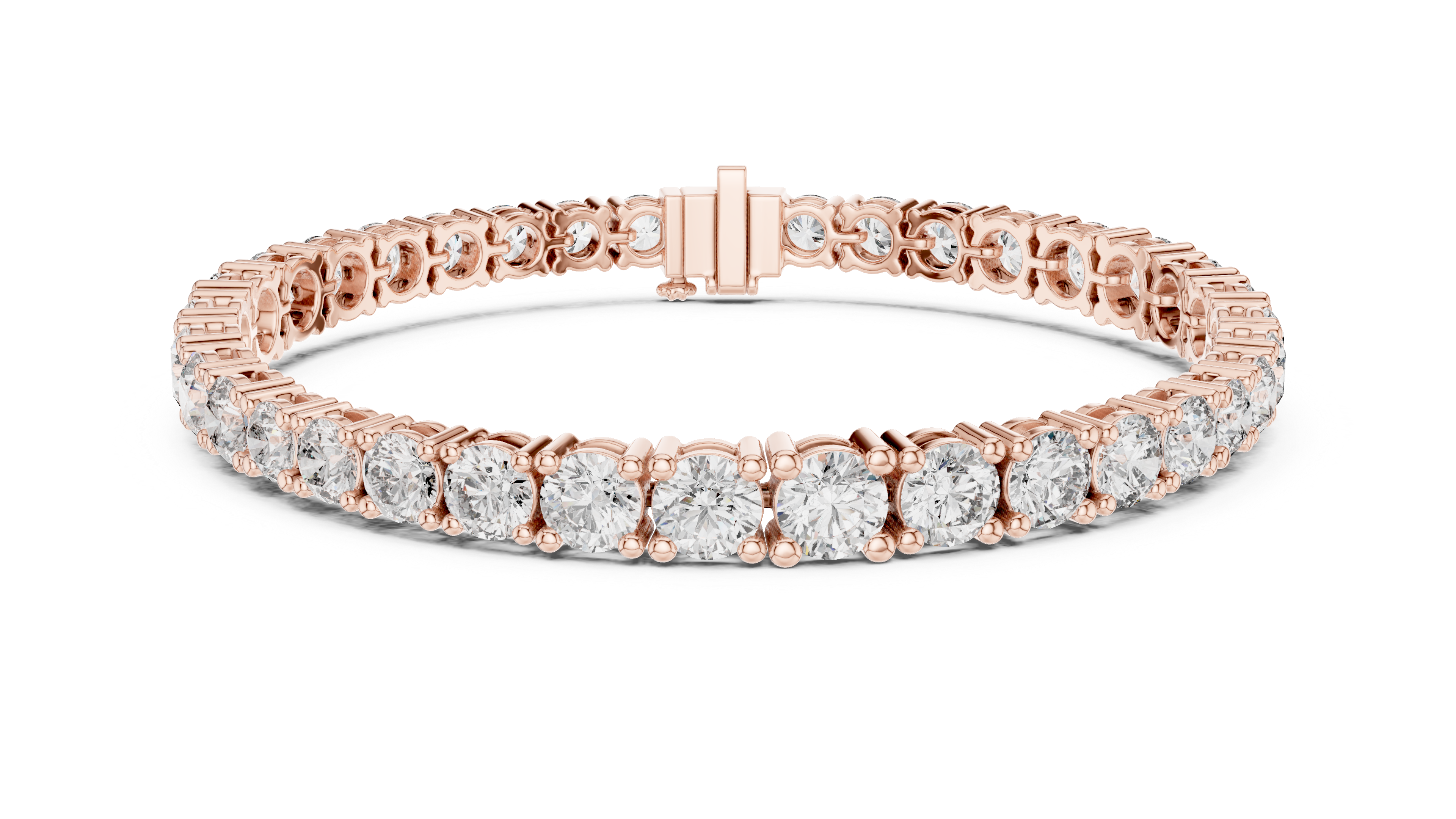 Fine Diamond Bracelet for Women | Round Shapes in White Gold Plated Setting | Elegant & Lightweight Wrist Accessory