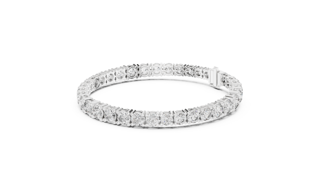 Fine Diamond Bracelet for Women | Round Shapes in White Gold Plated Setting | Elegant & Lightweight Wrist Accessory