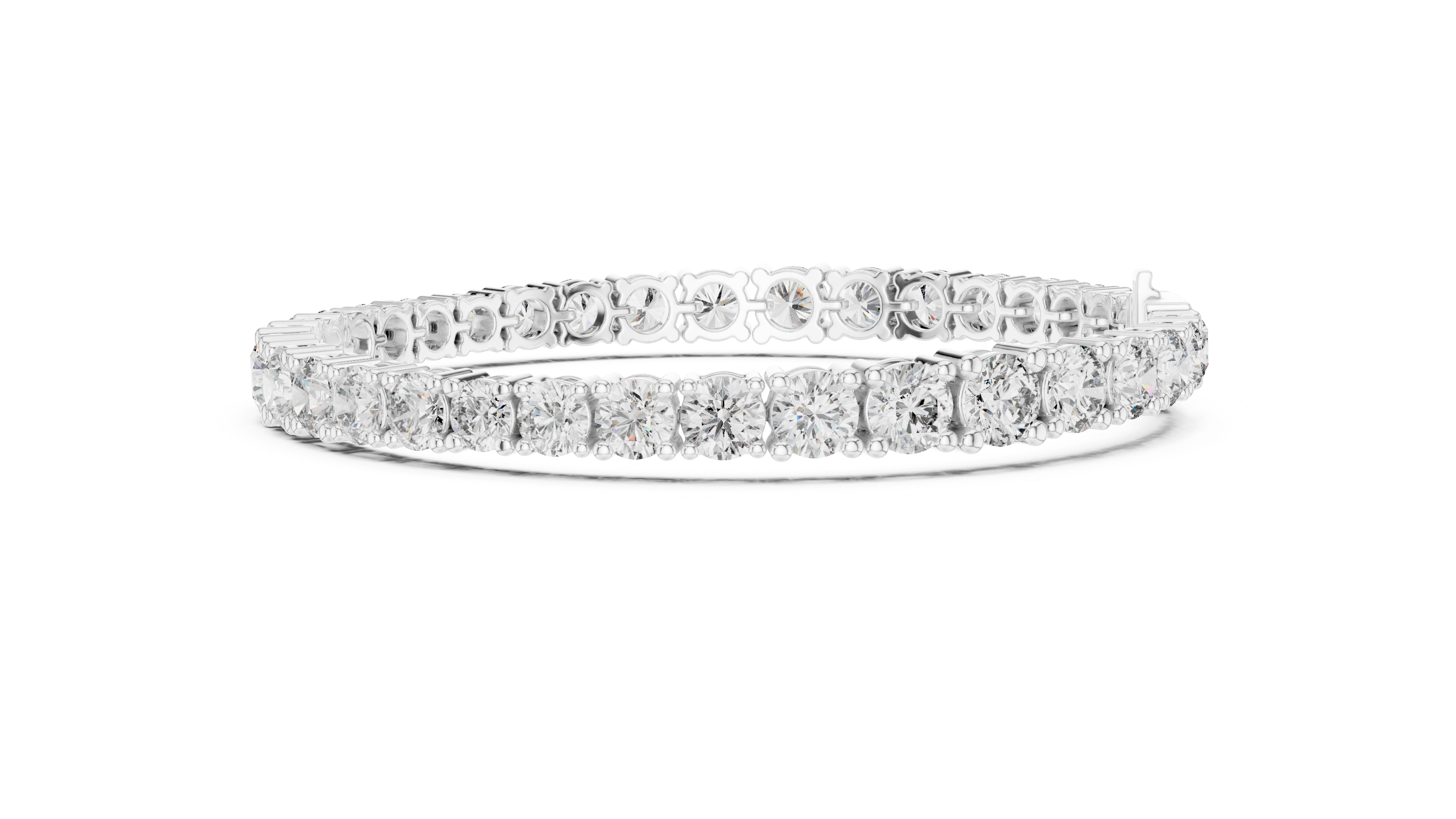 Fine Diamond Bracelet for Women | Round Shapes in White Gold Plated Setting | Elegant & Lightweight Wrist Accessory