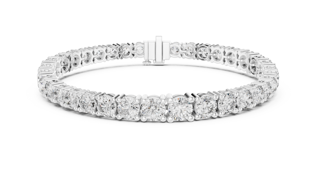 Fine Diamond Bracelet for Women | Round Shapes in White Gold Plated Setting | Elegant & Lightweight Wrist Accessory