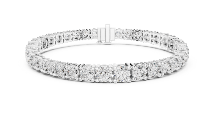 Fine Diamond Bracelet for Women | Round Shapes in White Gold Plated Setting | Elegant & Lightweight Wrist Accessory