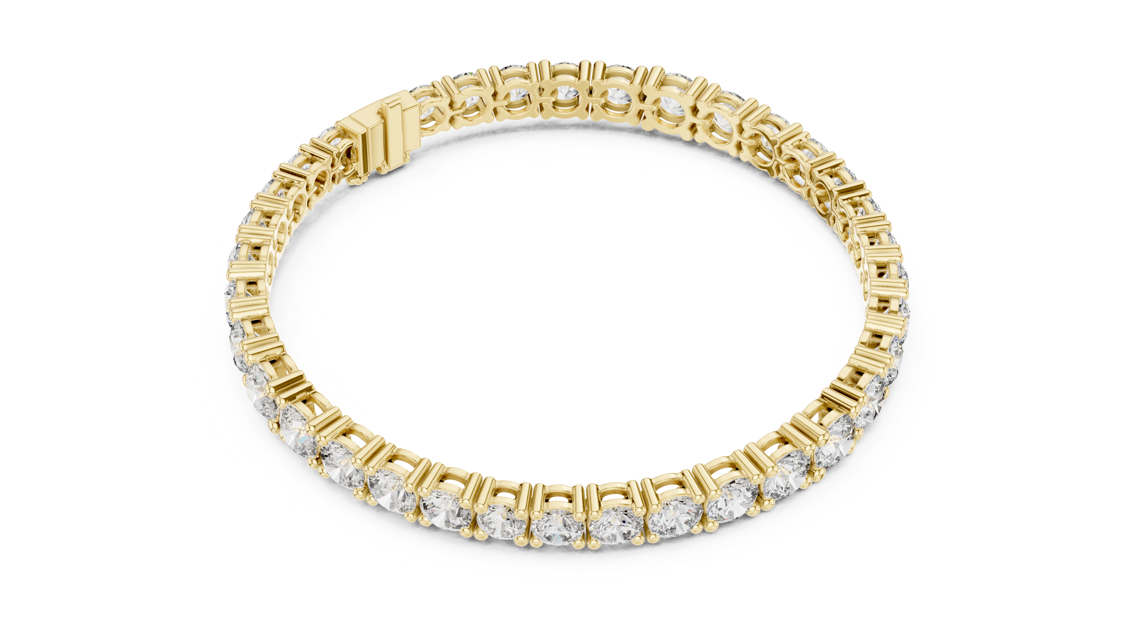 Fine Diamond Bracelet for Women | Round Shapes in White Gold Plated Setting | Elegant & Lightweight Wrist Accessory