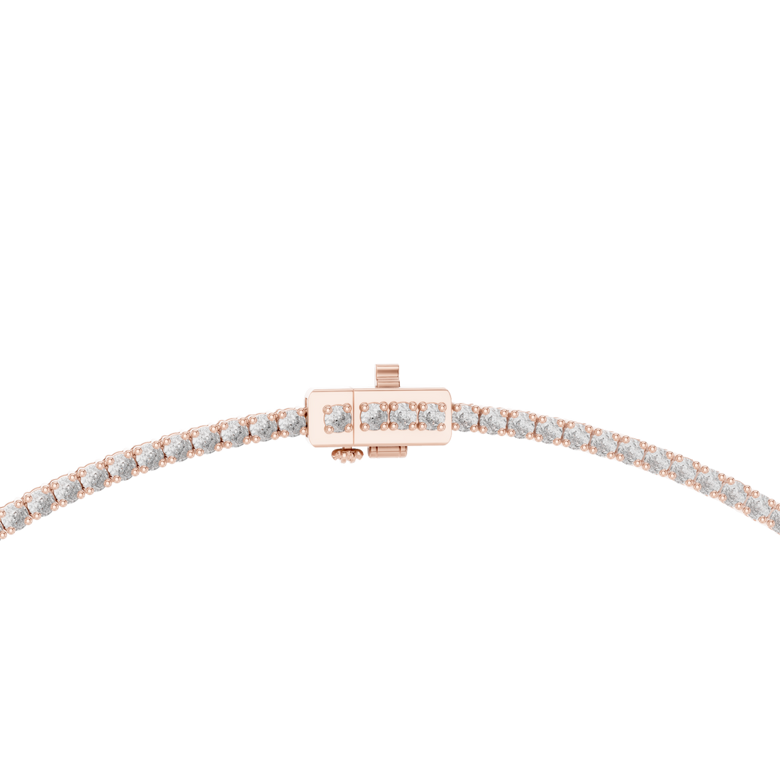 Women’s Luxury Tennis Necklace with Pear Cut Dangling Diamond Pendant Rose Gold Jewelry Gift