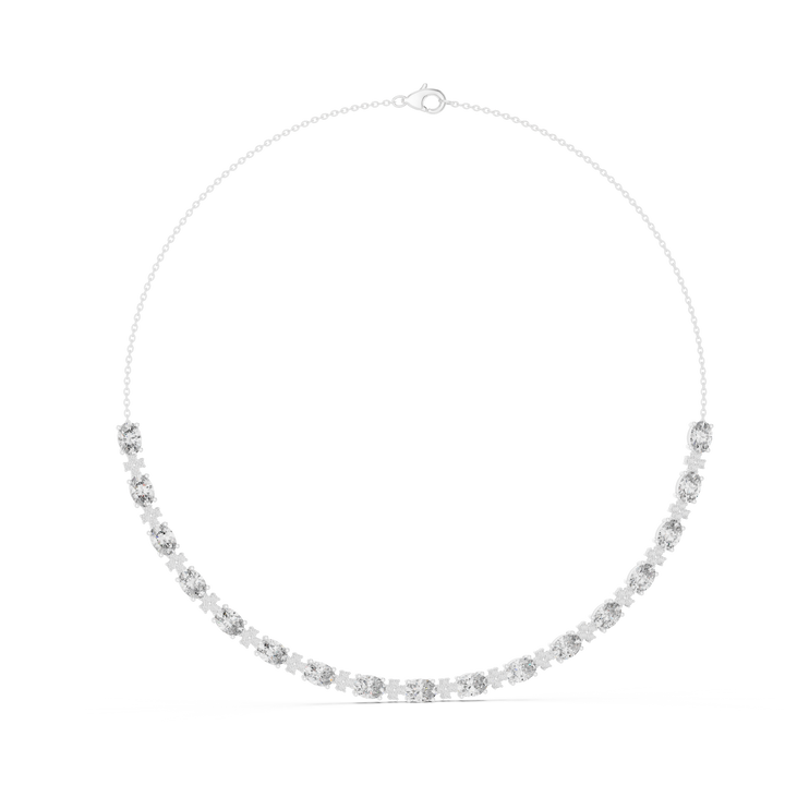 Bridal Style Oval Diamond Necklace in Rose Gold Luxury Statement Jewelry for Wedding and Party Wear