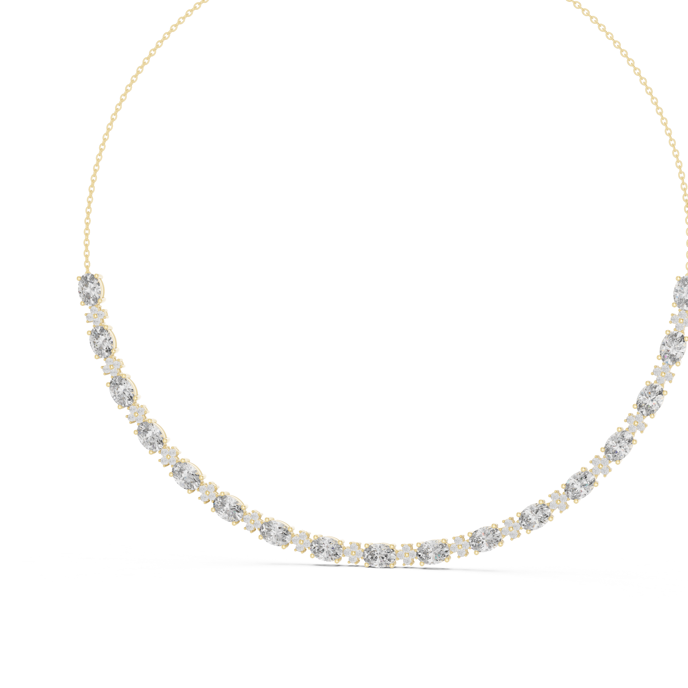 Bridal Style Oval Diamond Necklace in Rose Gold Luxury Statement Jewelry for Wedding and Party Wear