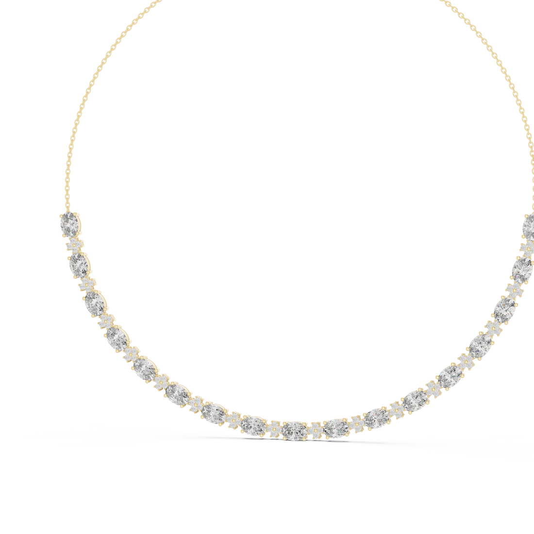 Bridal Style Oval Diamond Necklace in Rose Gold Luxury Statement Jewelry for Wedding and Party Wear