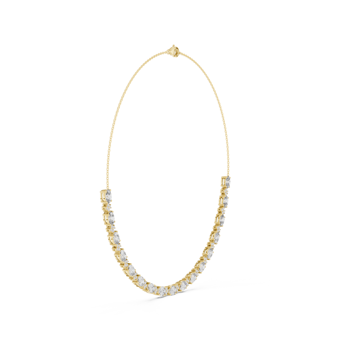 Bridal Style Oval Diamond Necklace in Rose Gold Luxury Statement Jewelry for Wedding and Party Wear
