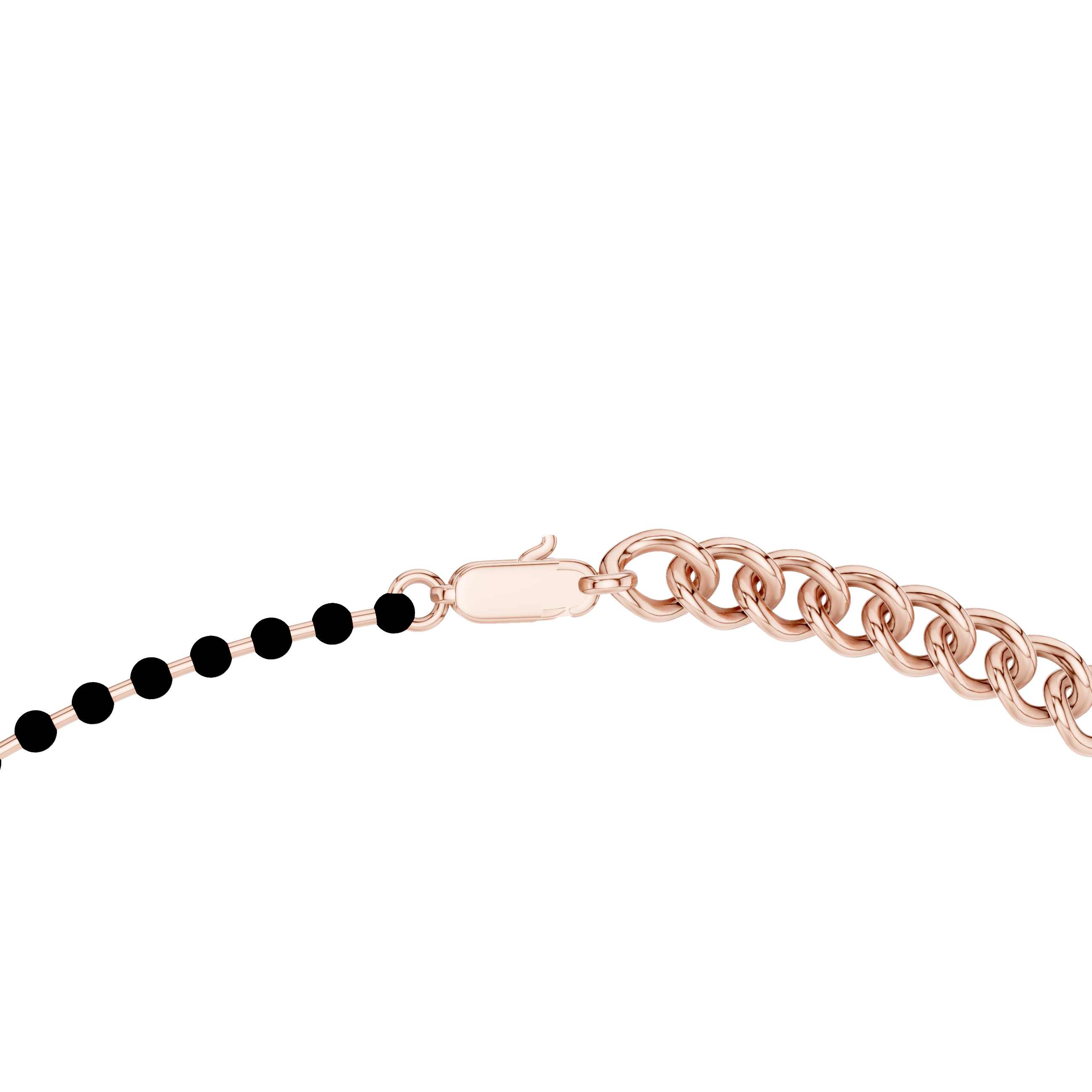 Traditional Black Bead Diamond Mangalsutra Necklace in White Gold Minimal Daily Wear Jewelry