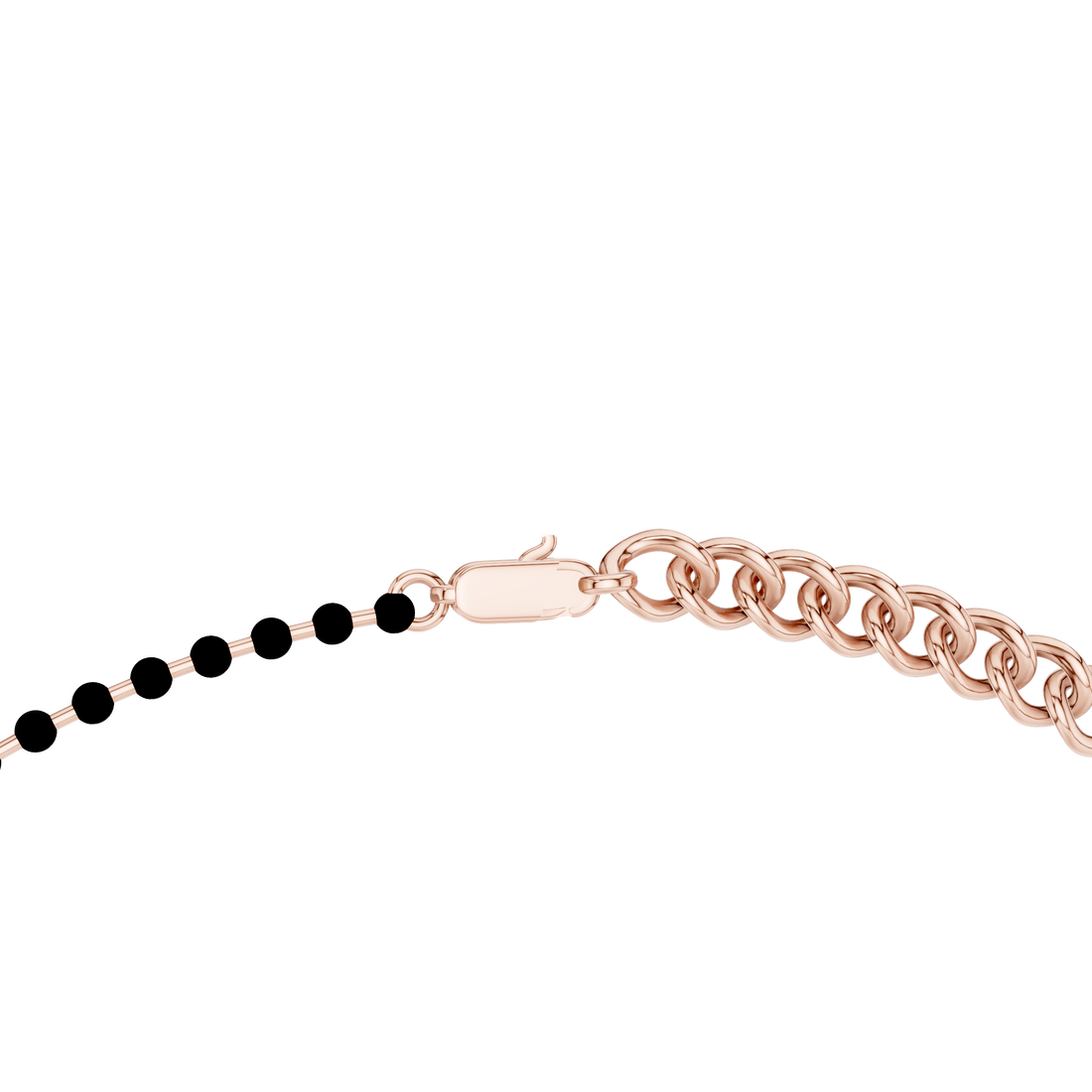 Traditional Black Bead Diamond Mangalsutra Necklace in White Gold Minimal Daily Wear Jewelry