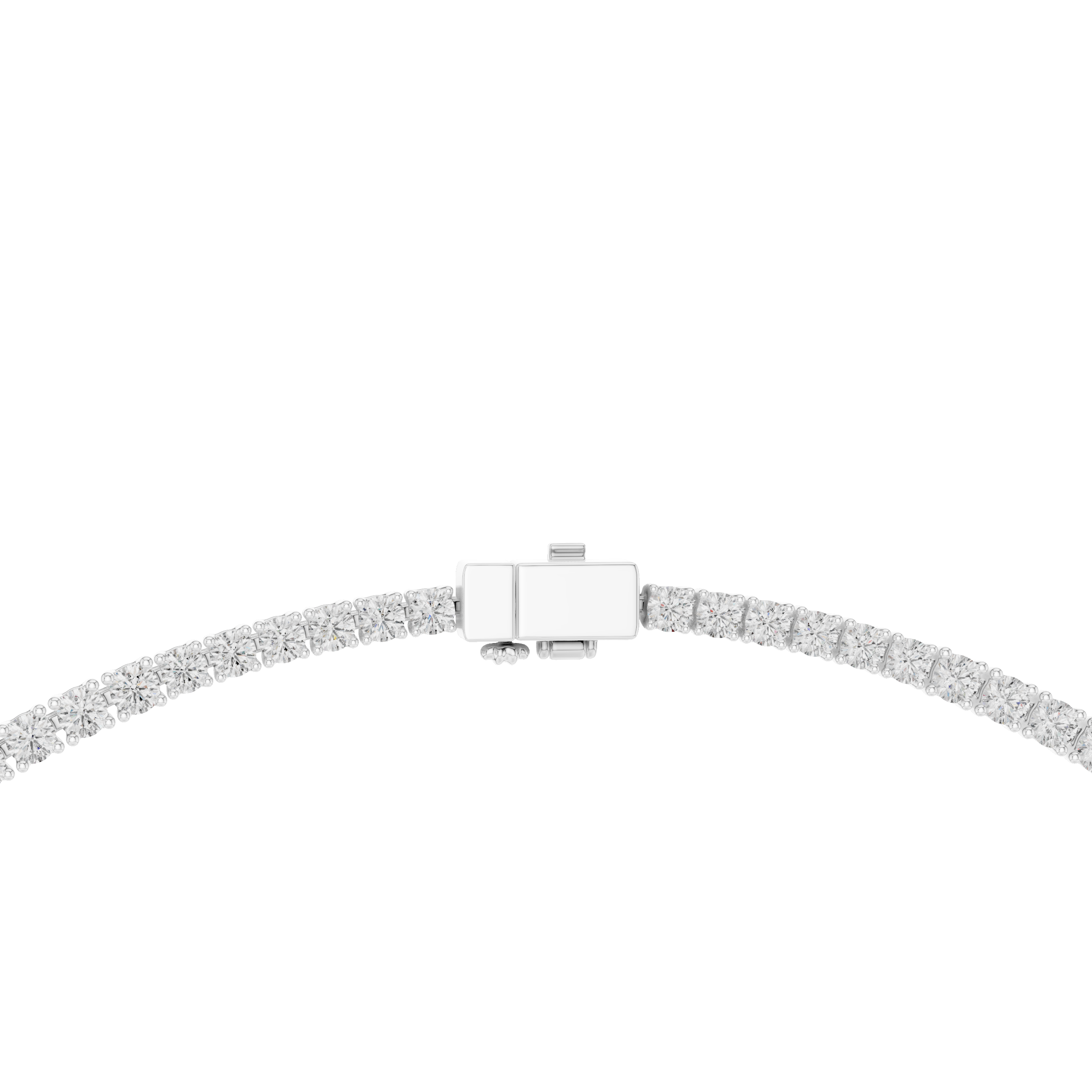 Elegant Oval Diamond Tennis Necklace in White Gold Minimal Luxury Wedding Necklace for Women