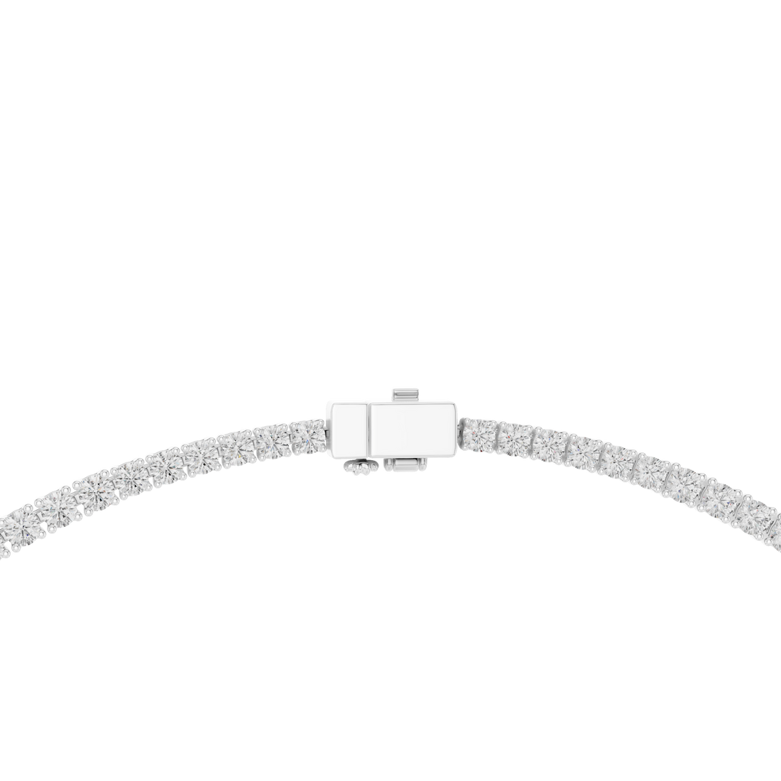 Elegant Oval Diamond Tennis Necklace in White Gold Minimal Luxury Wedding Necklace for Women