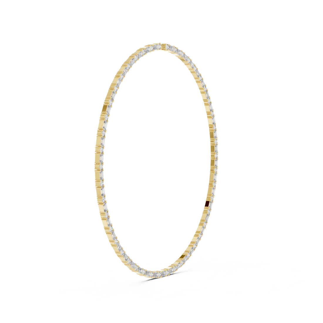 Rose Gold Diamond Collar Necklace with Emerald Shape Stones Elegant Bridal Necklace for Women